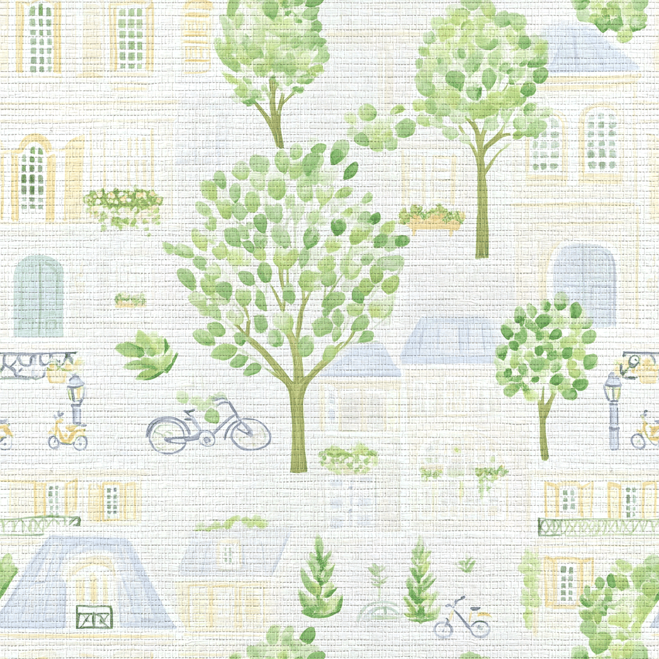 Park Ave Faux Grasscloth Wallpaper - Lemon Park