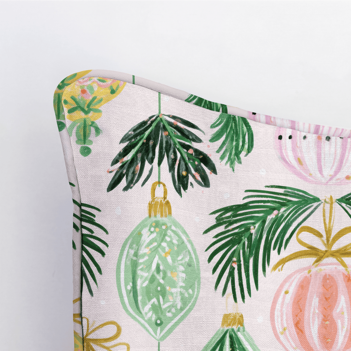 Pastel Bauble Bough Throw Pillow - Lemon Park