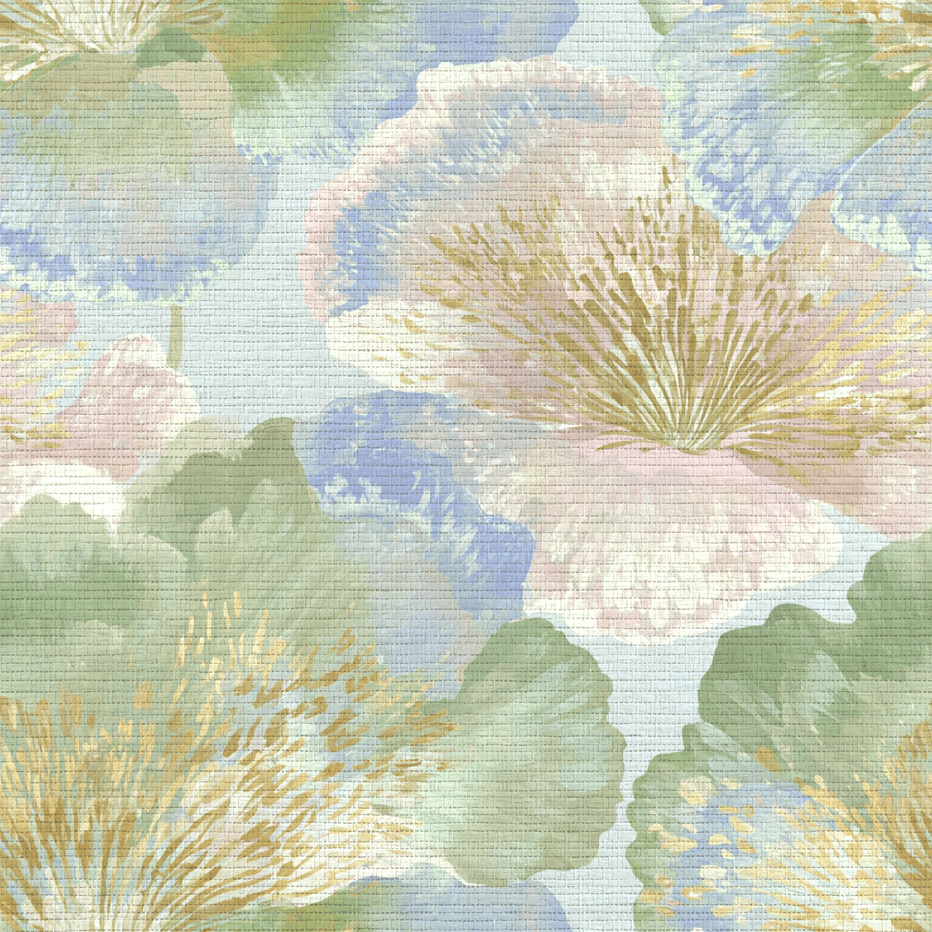 Pastel Current Faux Grasscloth Wallpaper - Lemon Park