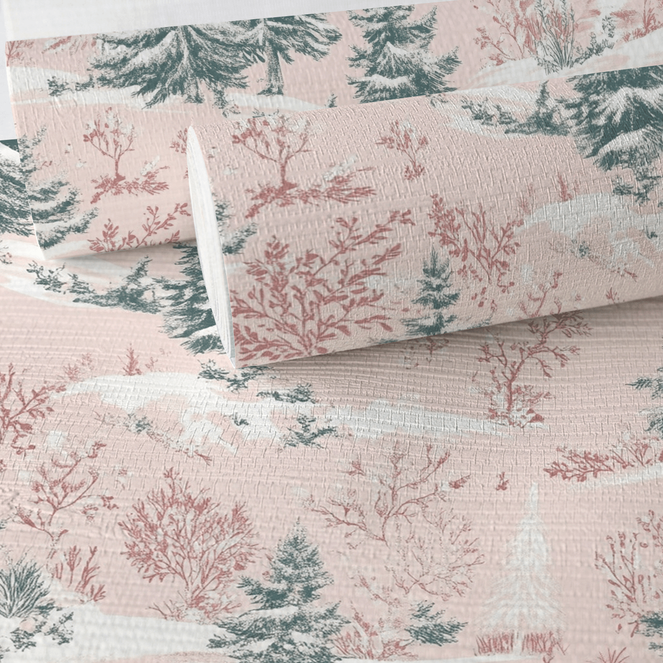 Pastel Frost Toile Faux Grasscloth Wallpaper - Lemon Park