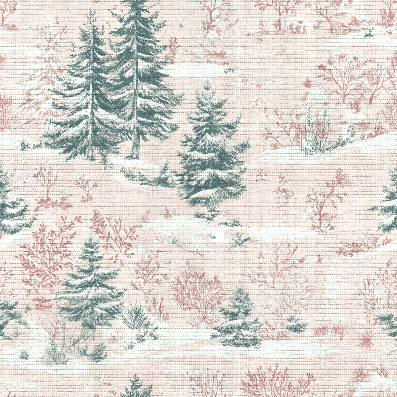 Pastel Frost Toile Faux Grasscloth Wallpaper - Lemon Park