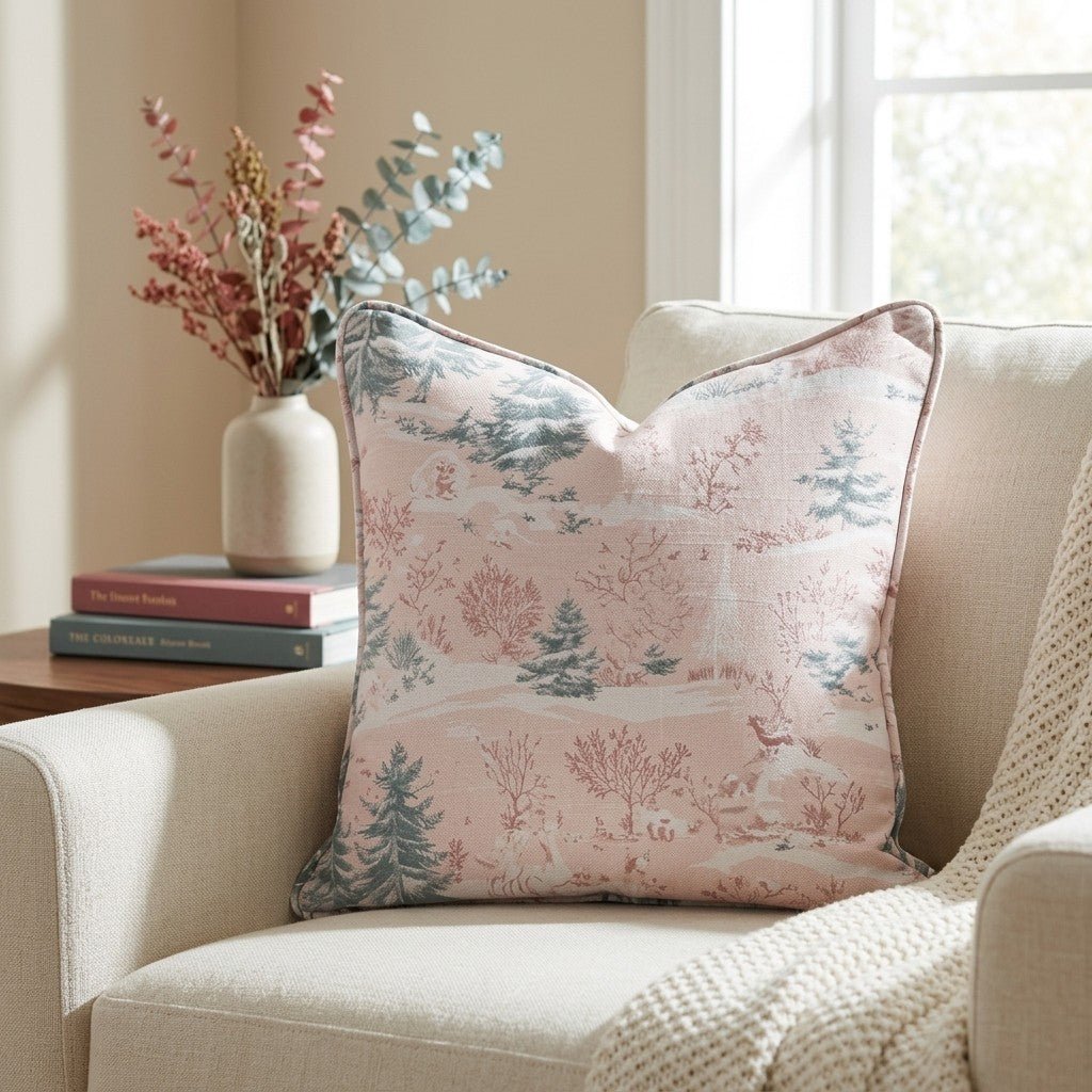 Pastel Frost Toile Throw Pillow - Lemon Park