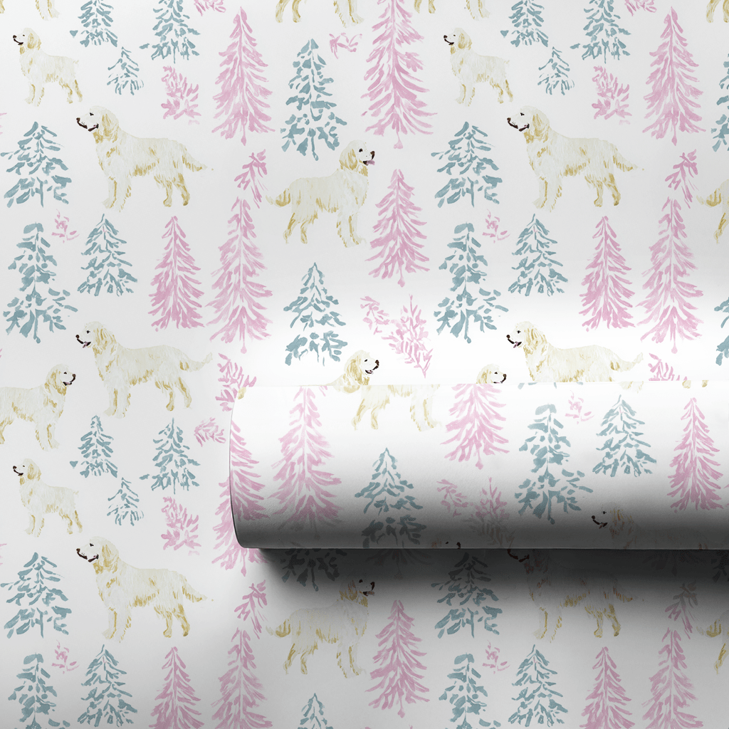 Pastel Golden Holiday - Wrapping Paper - Lemon Park