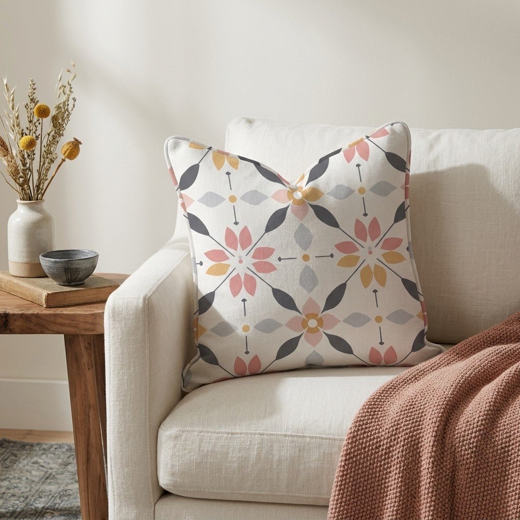 Pastel Lattice Throw Pillow - Lemon Park