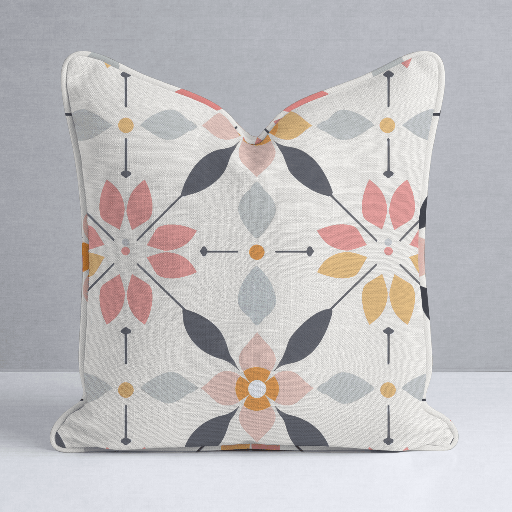 Pastel Lattice Throw Pillow - Lemon Park