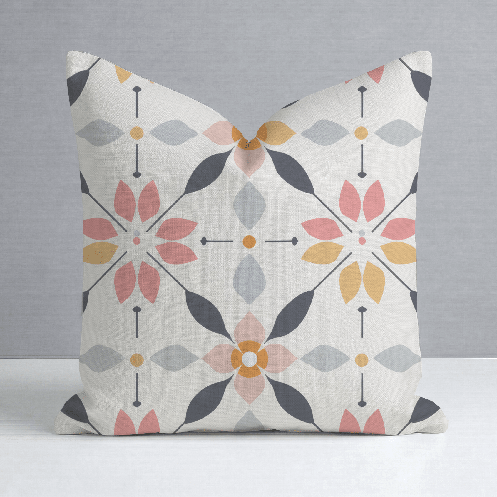 Pastel Lattice Throw Pillow - Lemon Park