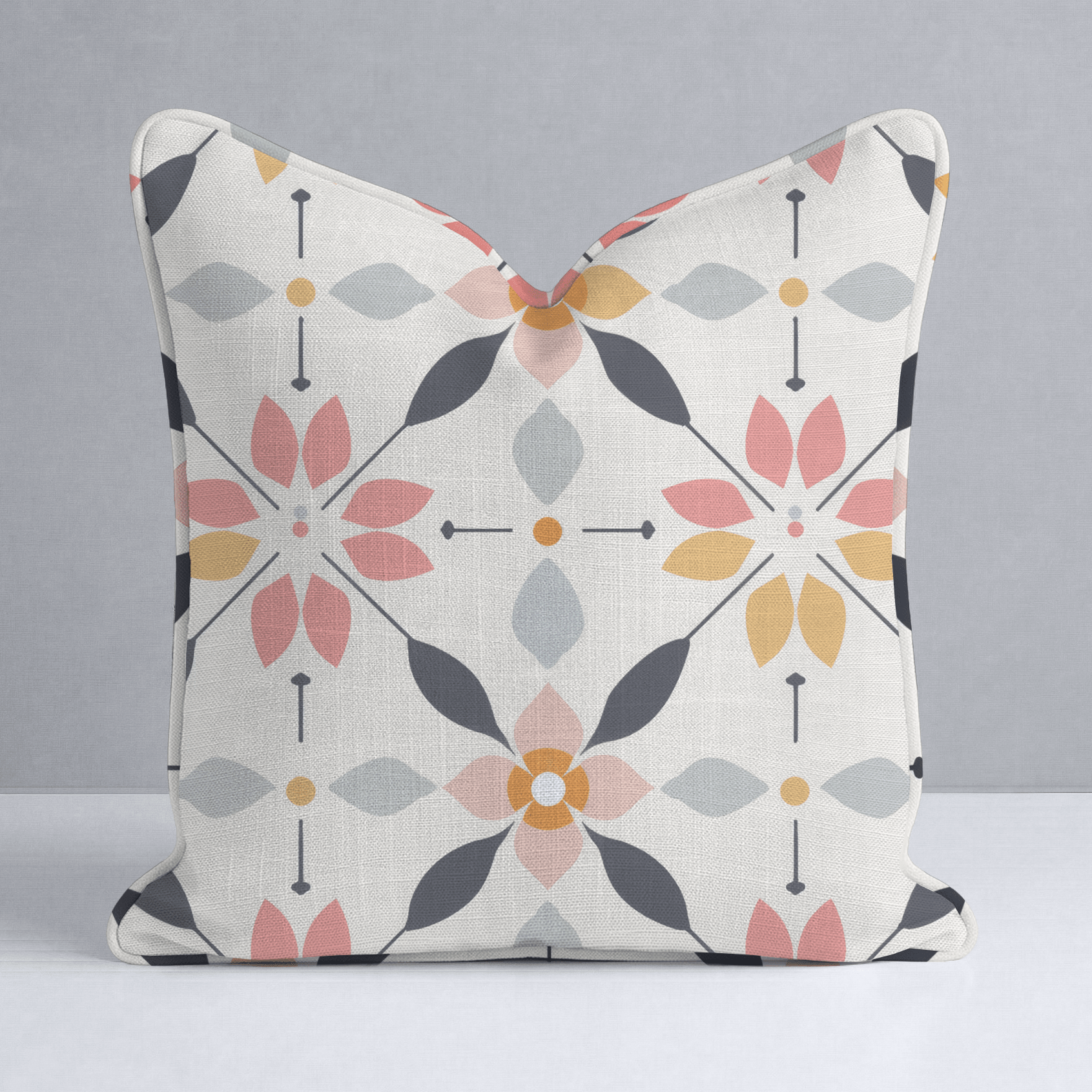 Pastel Lattice Throw Pillow - Lemon Park