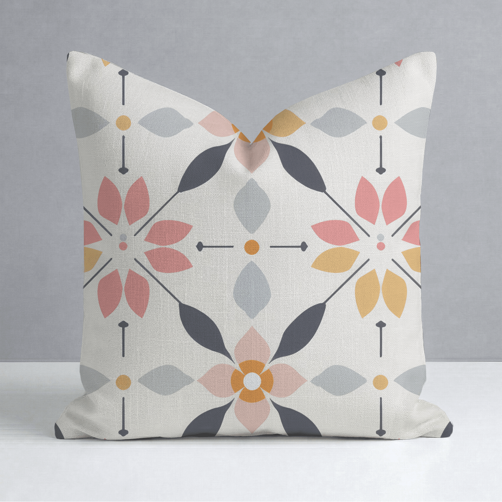 Pastel Lattice Throw Pillow - Lemon Park