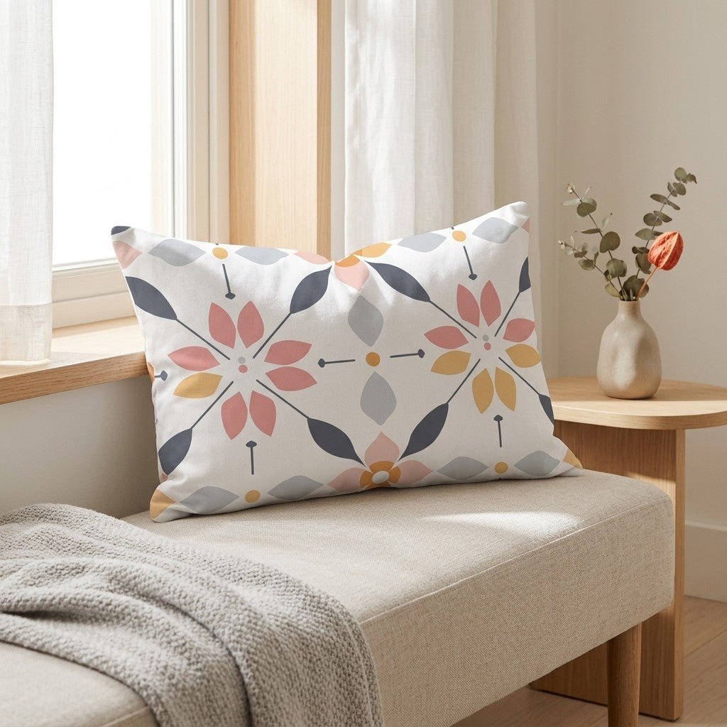 Pastel Lattice Throw Pillow - Lemon Park