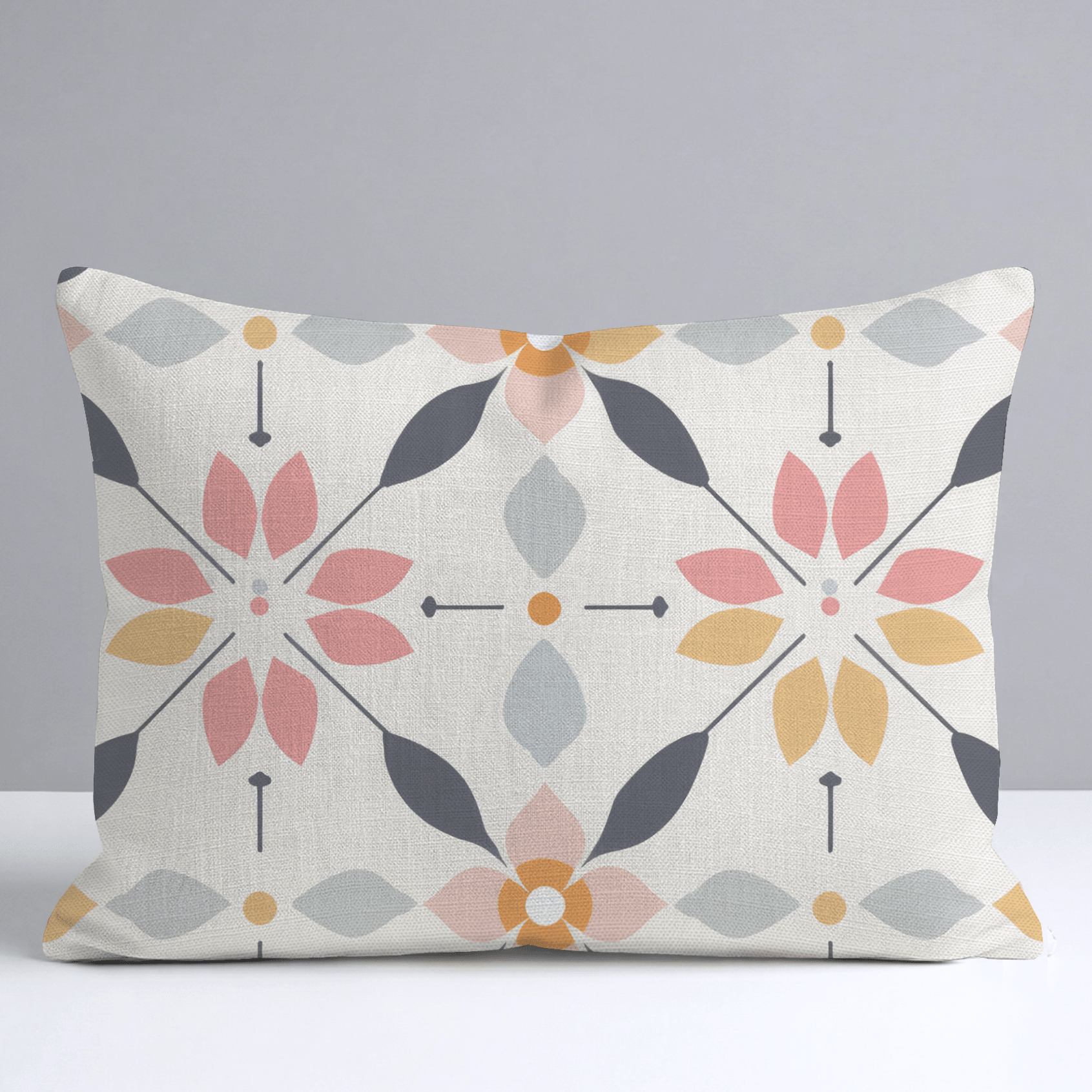 Pastel Lattice Throw Pillow - Lemon Park