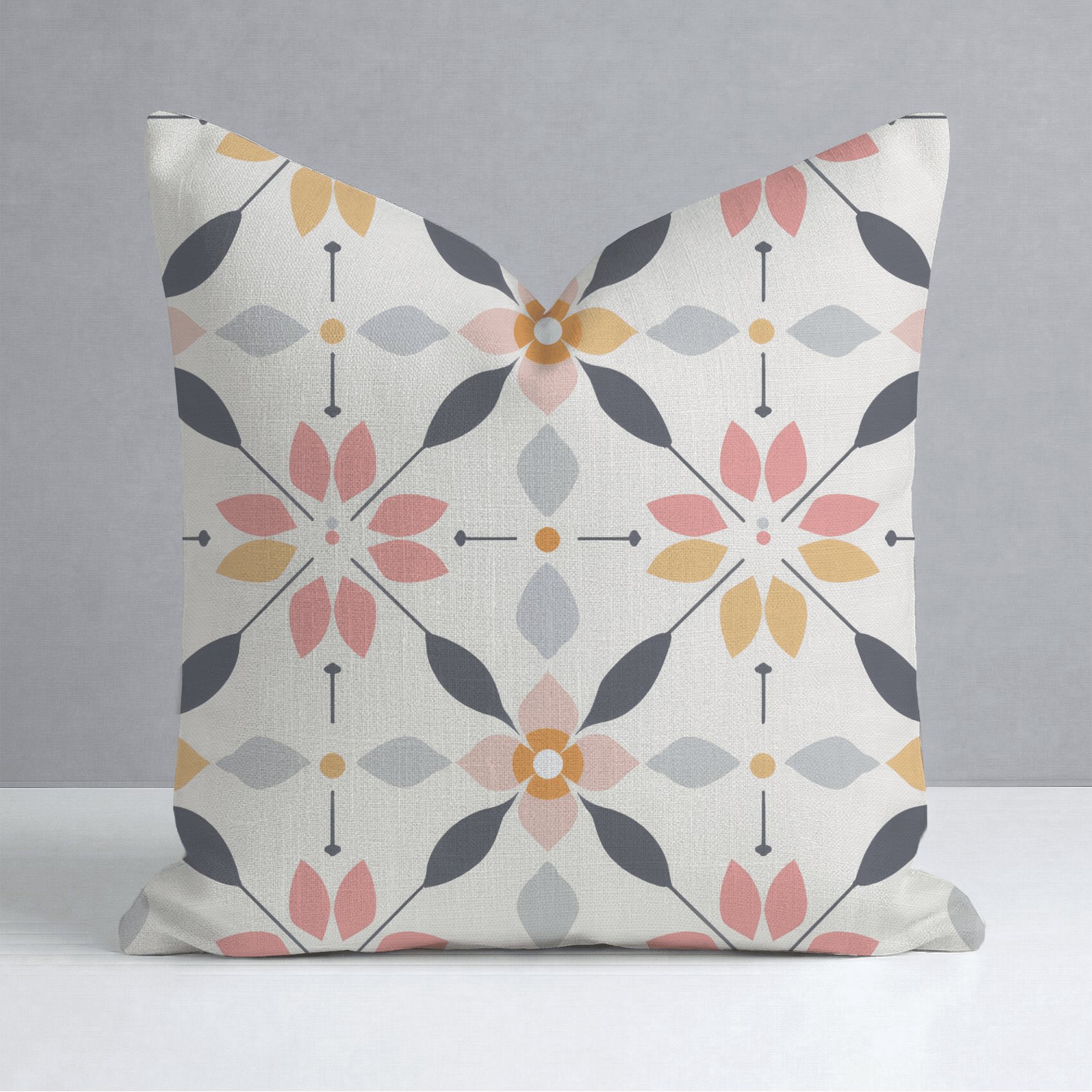 Pastel Lattice Throw Pillow - Lemon Park