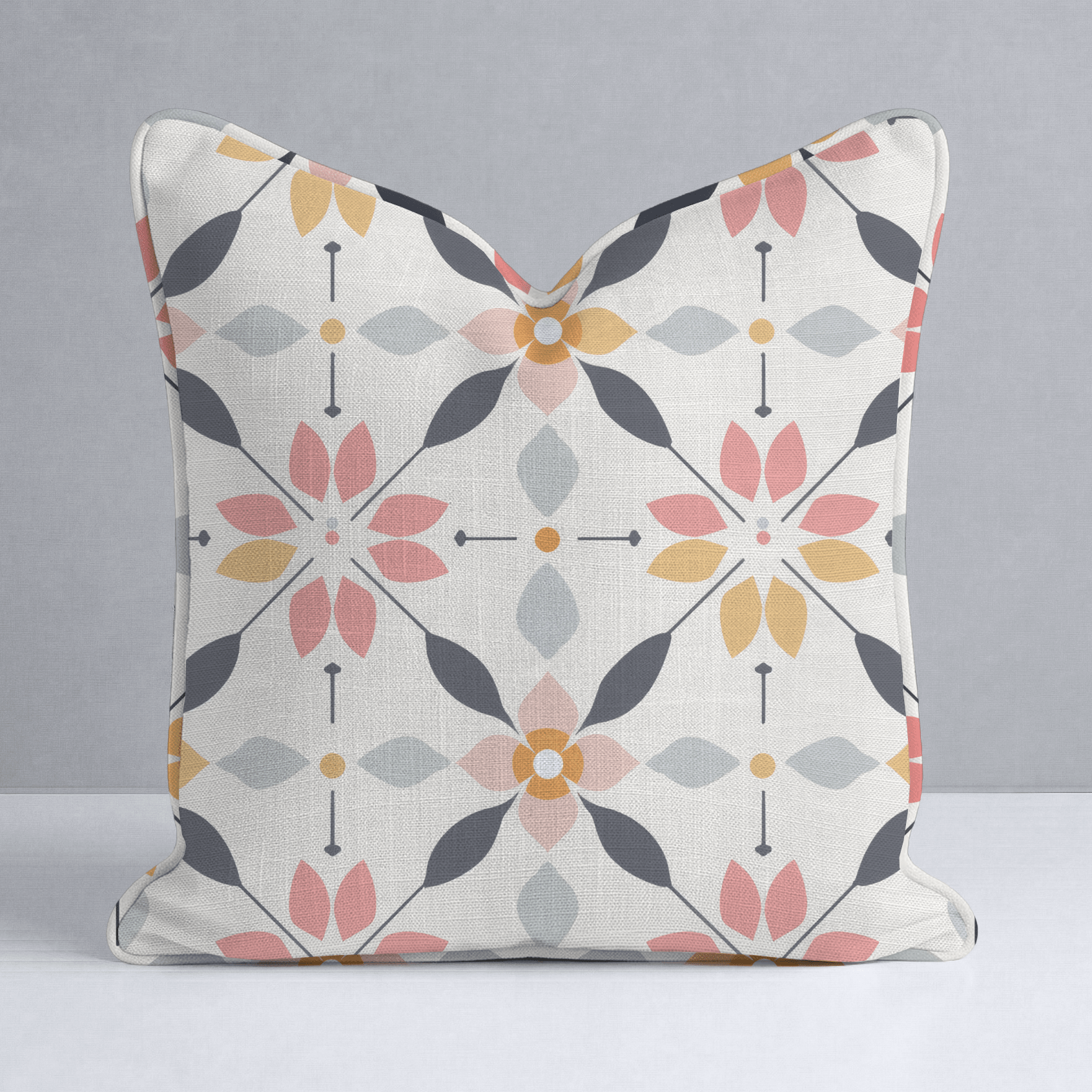 Pastel Lattice Throw Pillow - Lemon Park