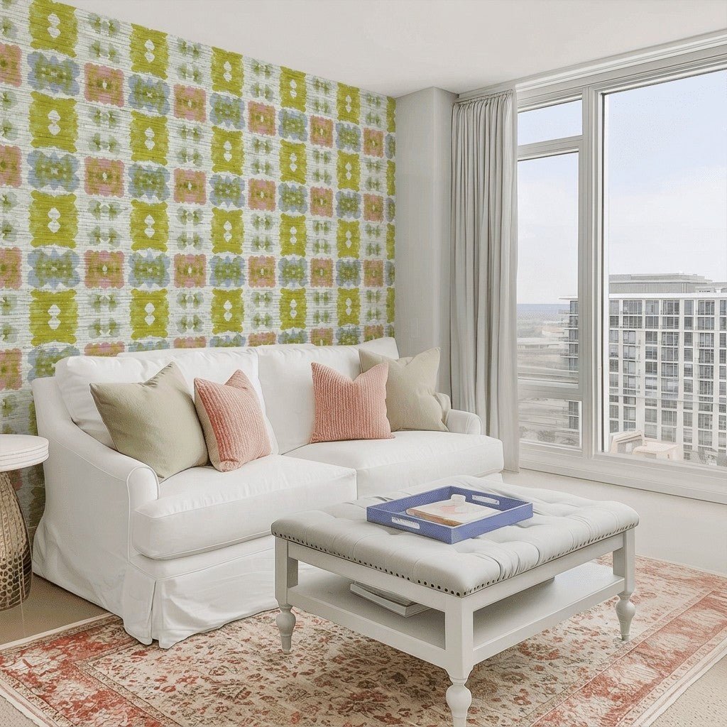 Pastel Loom Faux Grasscloth Wallpaper - Lemon Park
