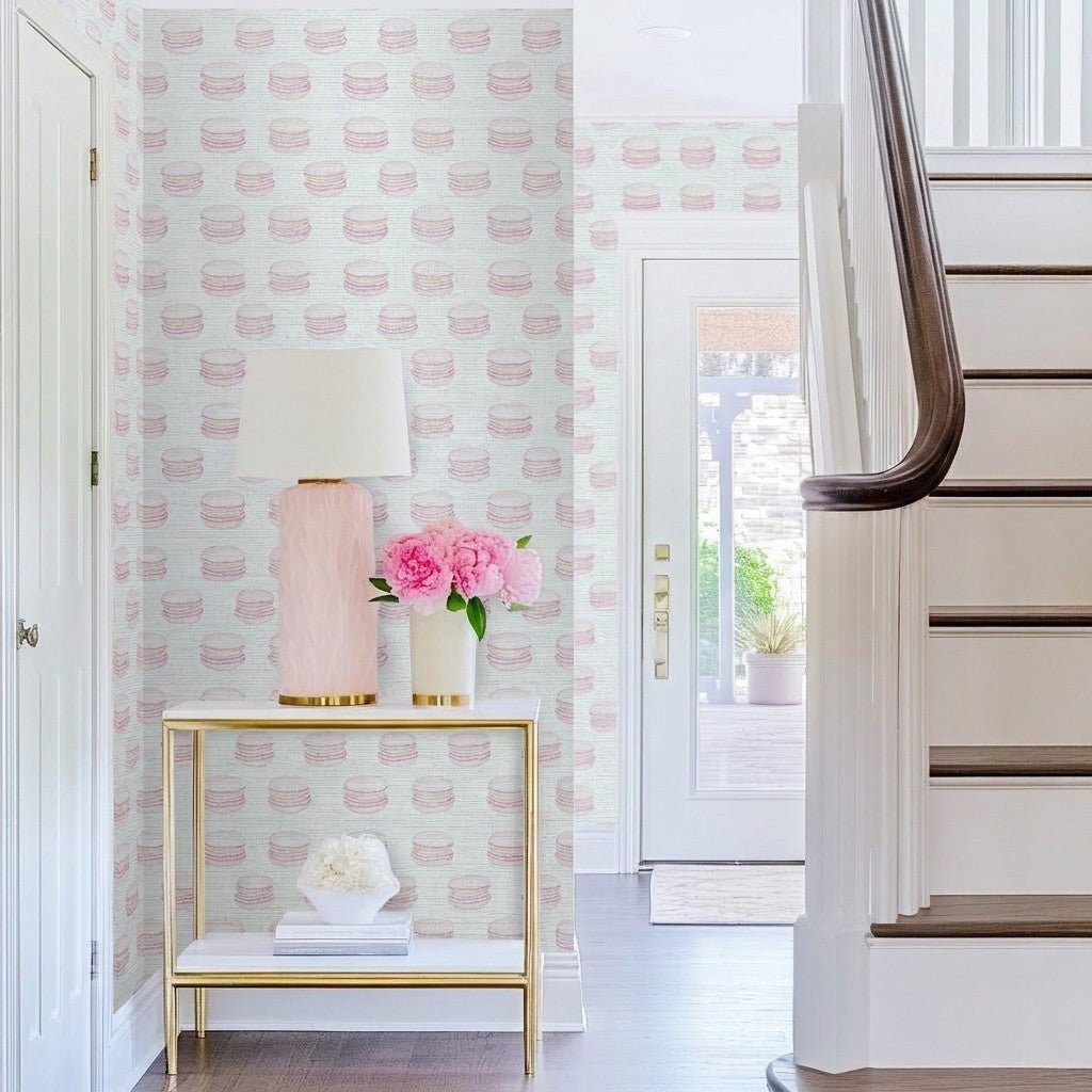 Pastel Paris Faux Grasscloth Wallpaper - Lemon Park