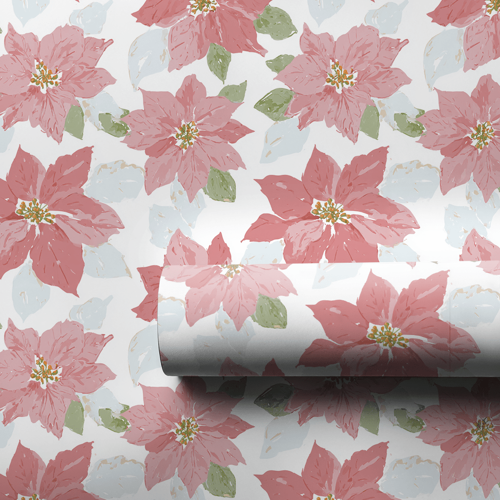 Pastel Poinsettas - Wrapping Paper - Lemon Park