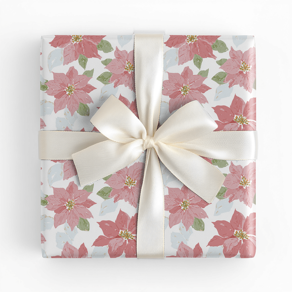 Pastel Poinsettas - Wrapping Paper - Lemon Park