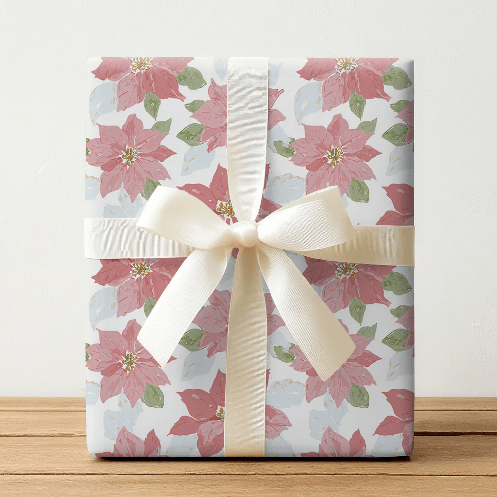 Pastel Poinsettas - Wrapping Paper - Lemon Park