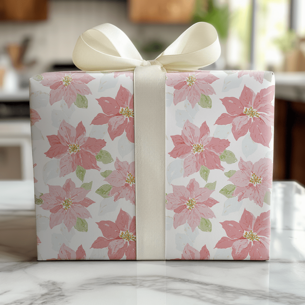 Pastel Poinsettas - Wrapping Paper - Lemon Park