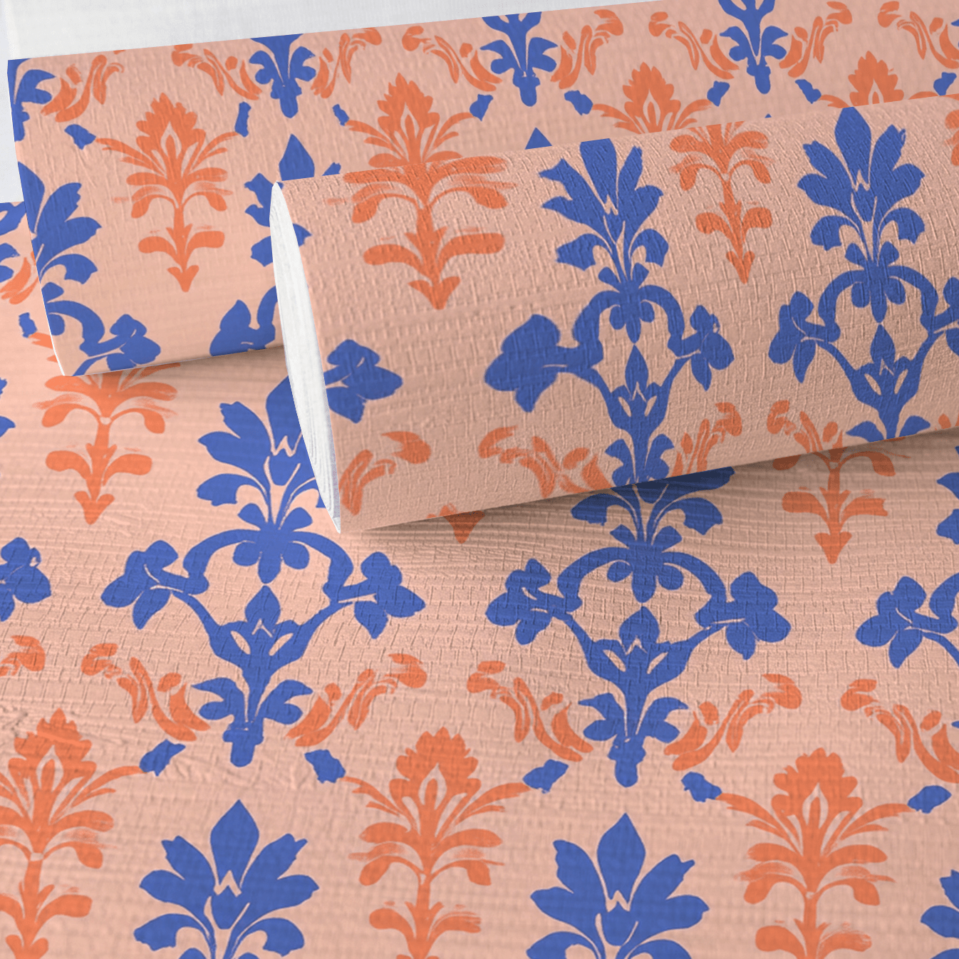 Peachy Elegance Faux Grasscloth Wallpaper - Lemon Park