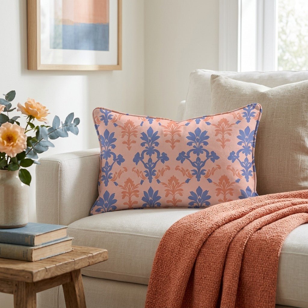 Peachy Elegance Throw Pillow - Lemon Park