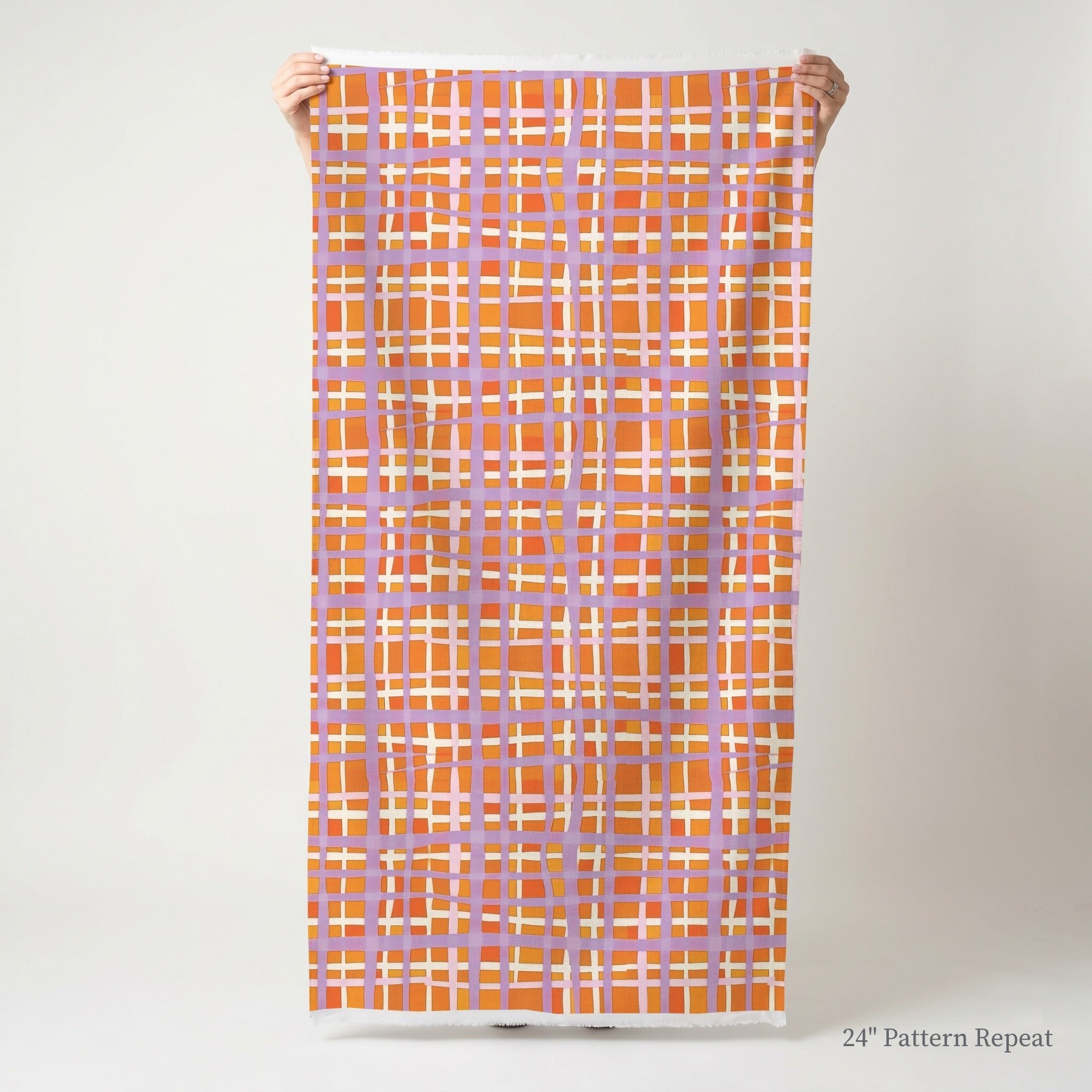 Peachy Gridlock - Fabric - Lemon Park