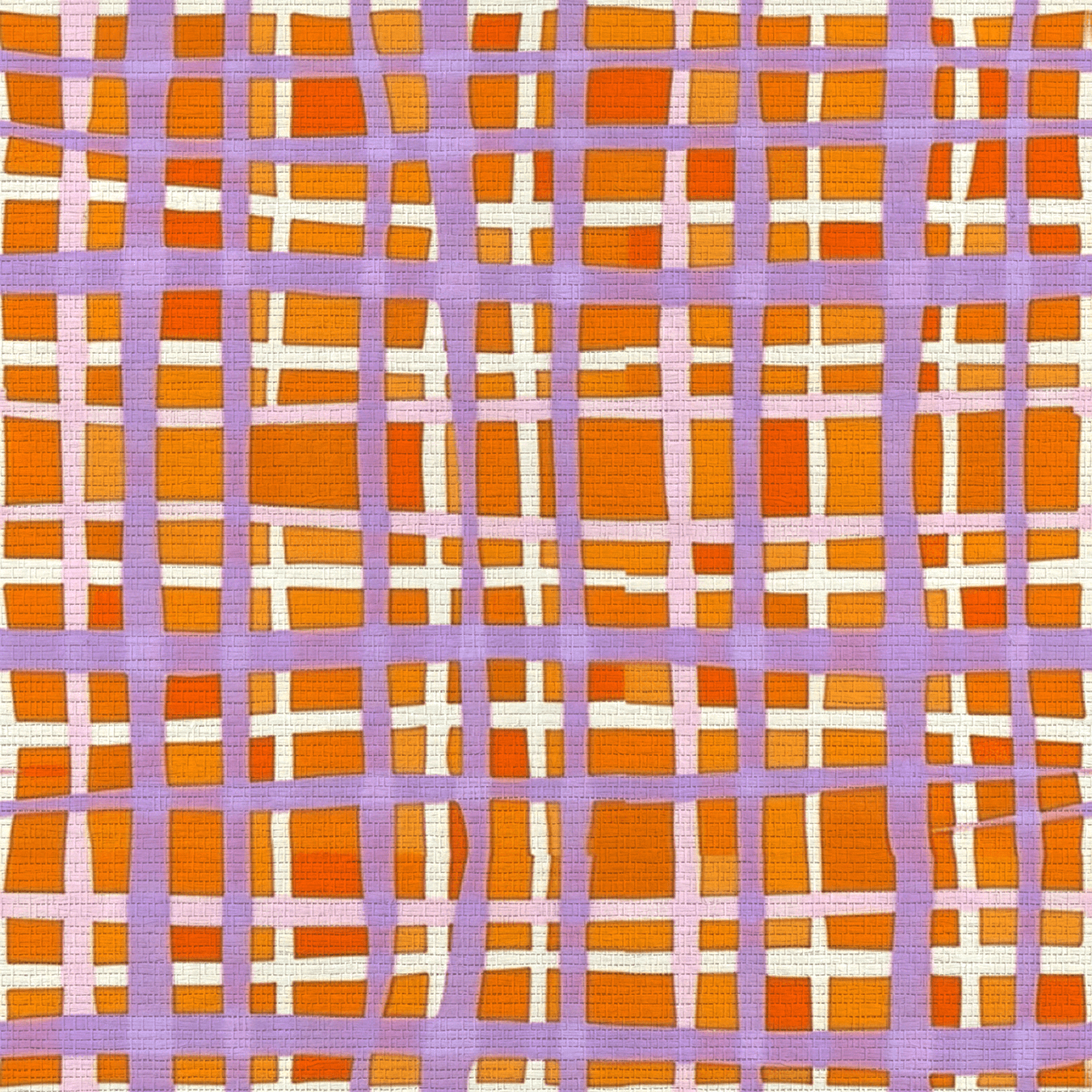 Peachy Gridlock Faux Grasscloth Wallpaper - Lemon Park