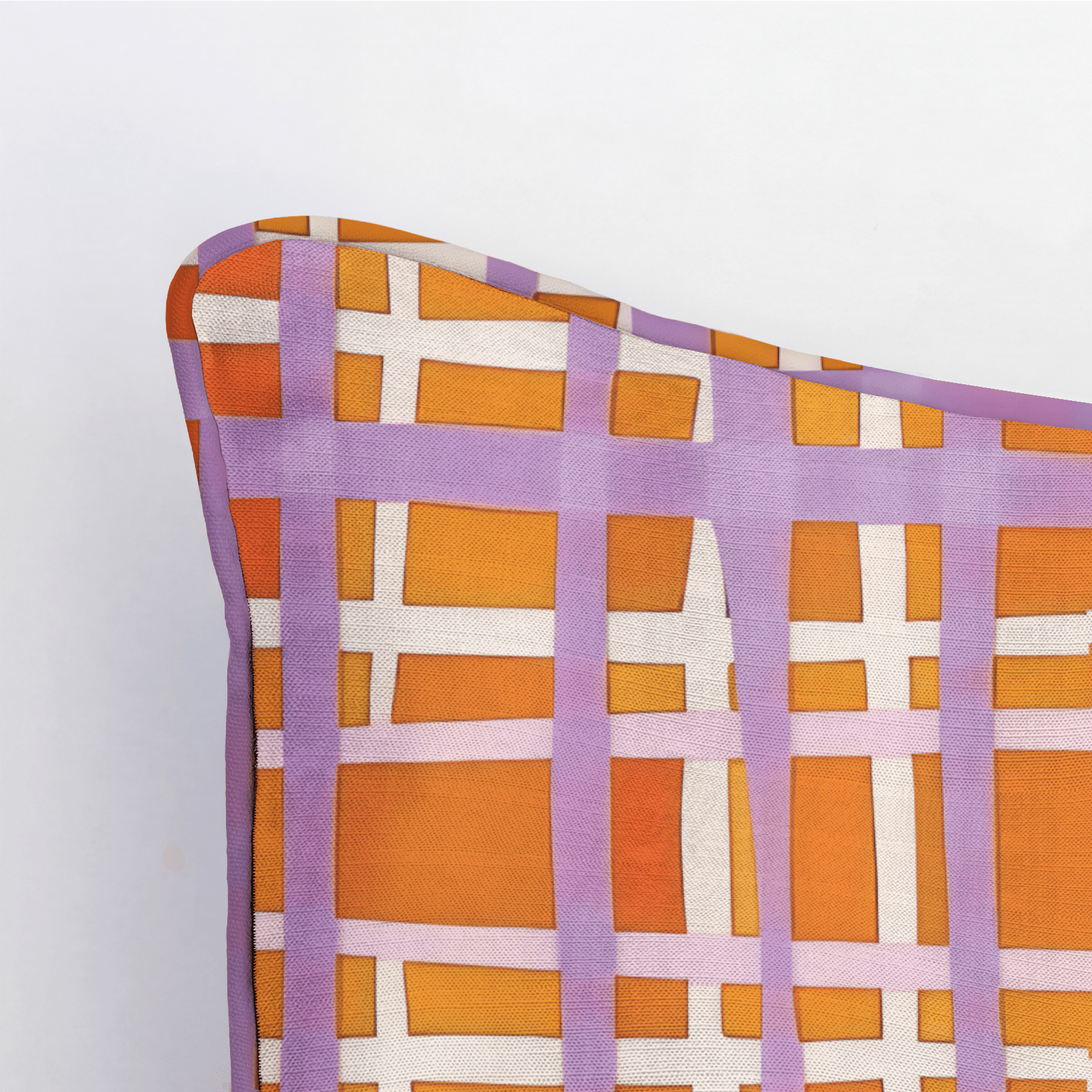 Peachy Gridlock Throw Pillow - Lemon Park