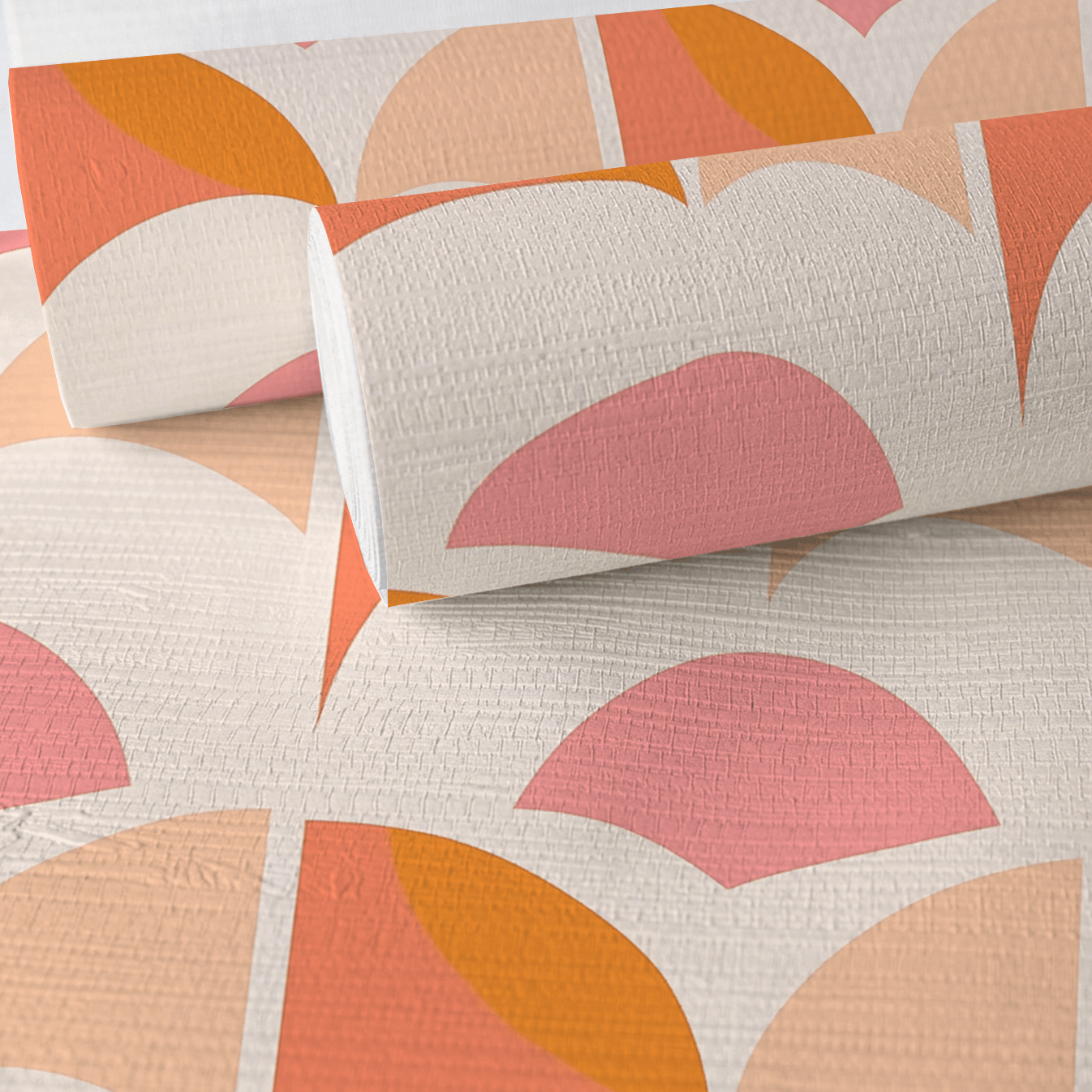 Peachy Pops Faux Grasscloth Wallpaper - Lemon Park
