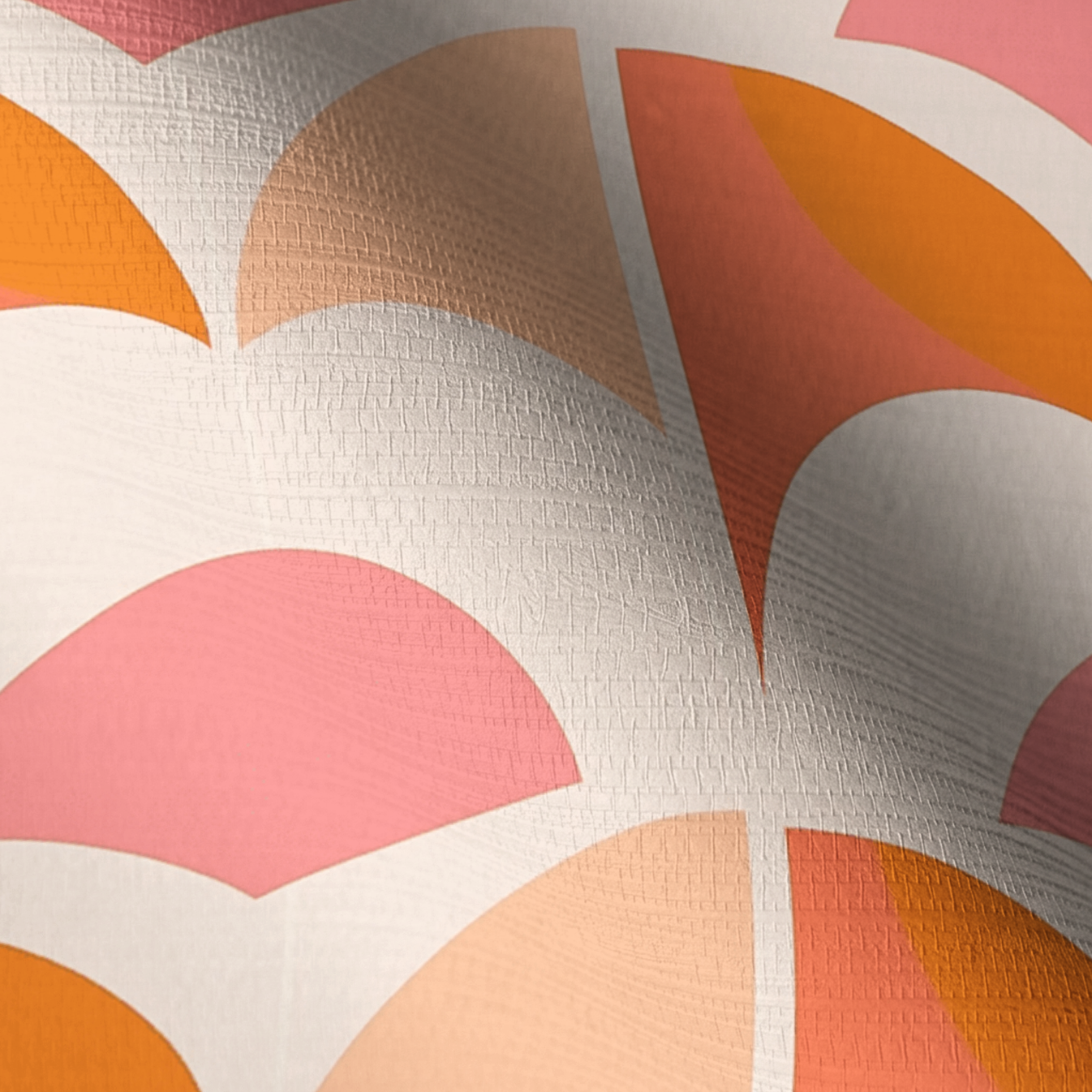 Peachy Pops Faux Grasscloth Wallpaper