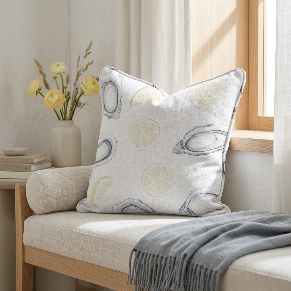 Pearls and Lemons Throw Pillow - Lemon Park