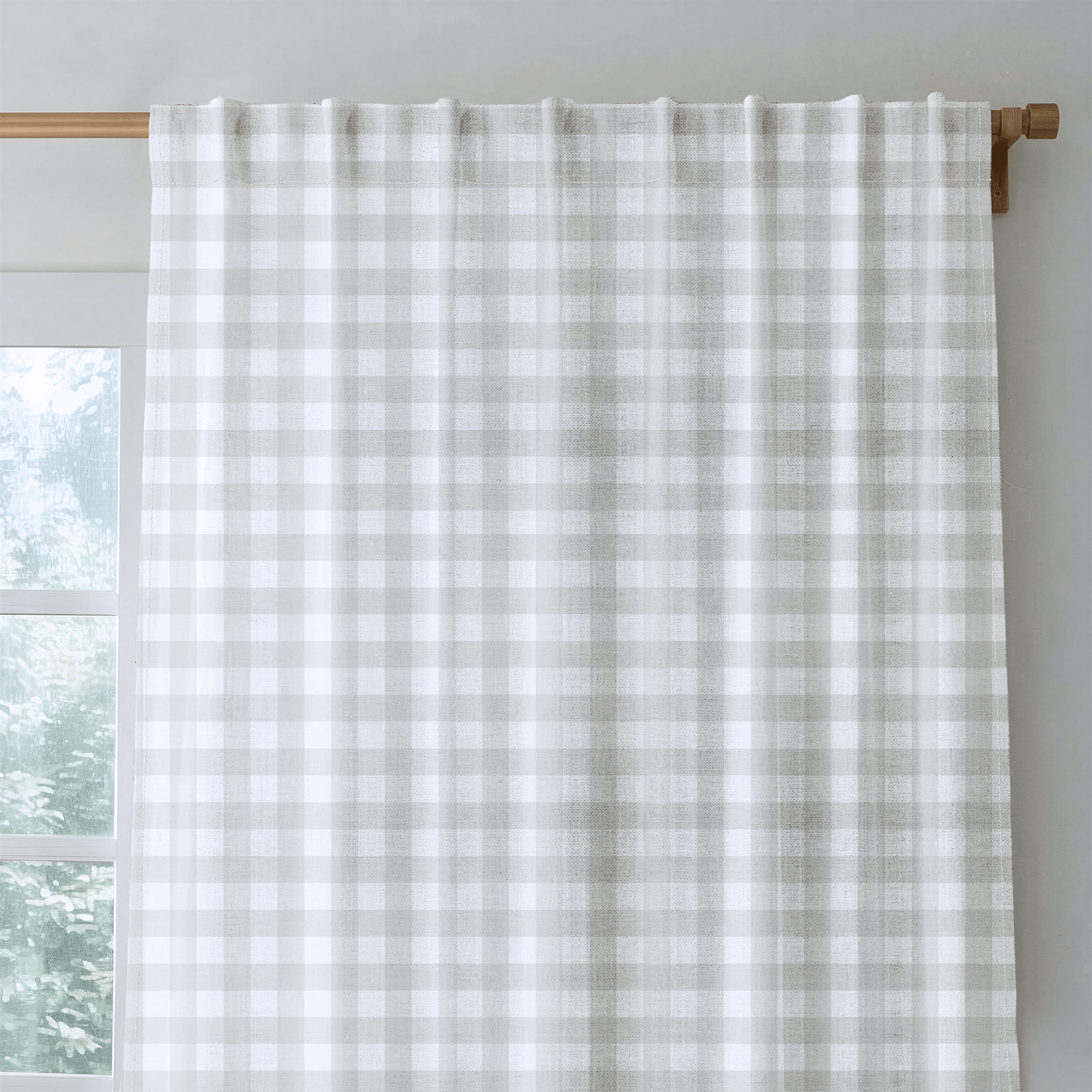 Pearl's Haven Fog Gingham - Drapery - Lemon Park