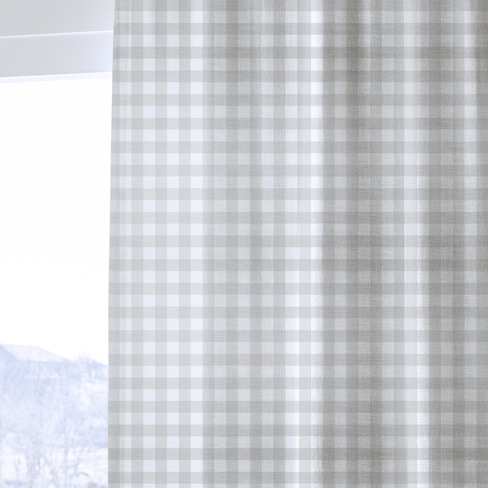 Pearl's Haven Fog Gingham - Drapery - Lemon Park