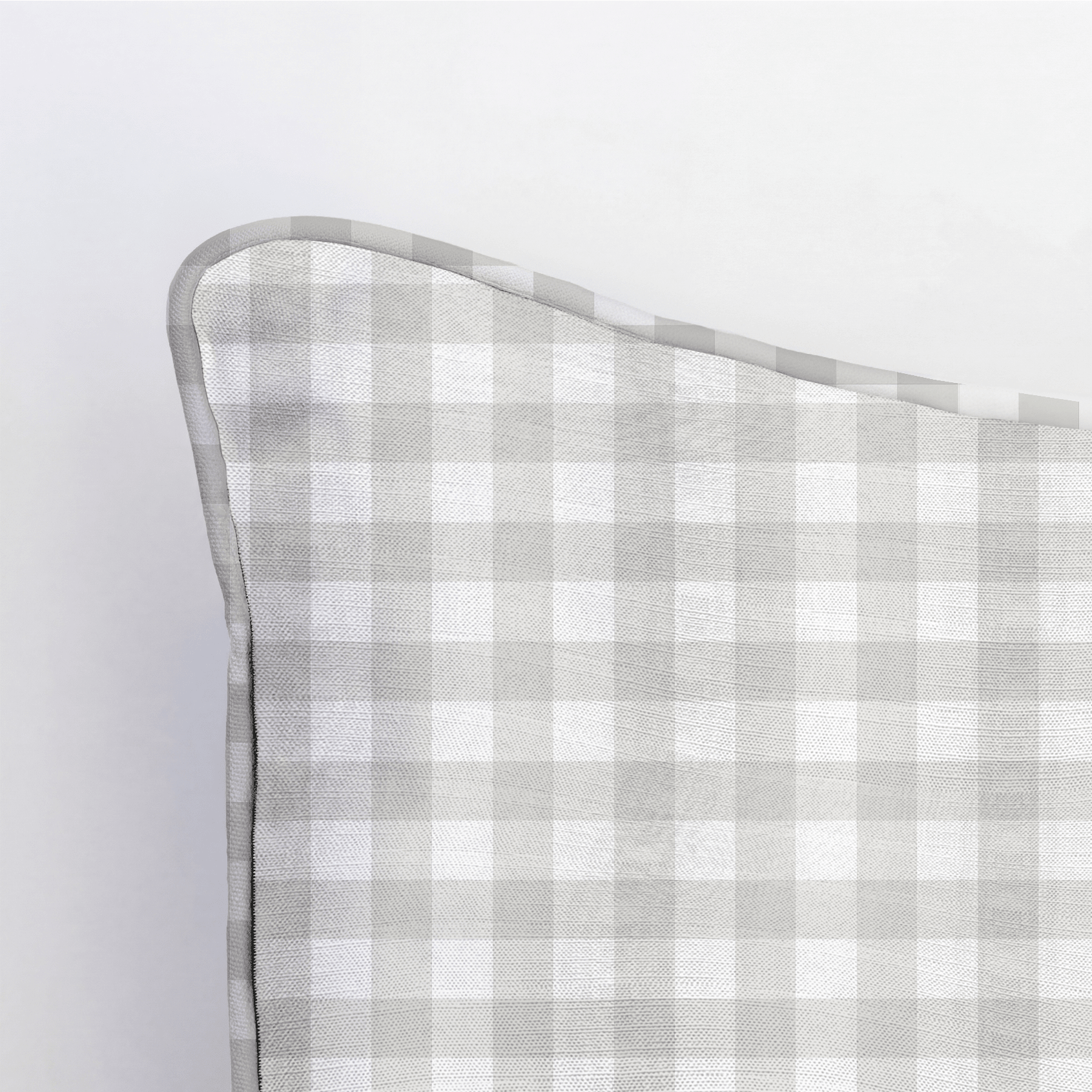 Pearl's Haven Fog Gingham Throw Pillow - Lemon Park