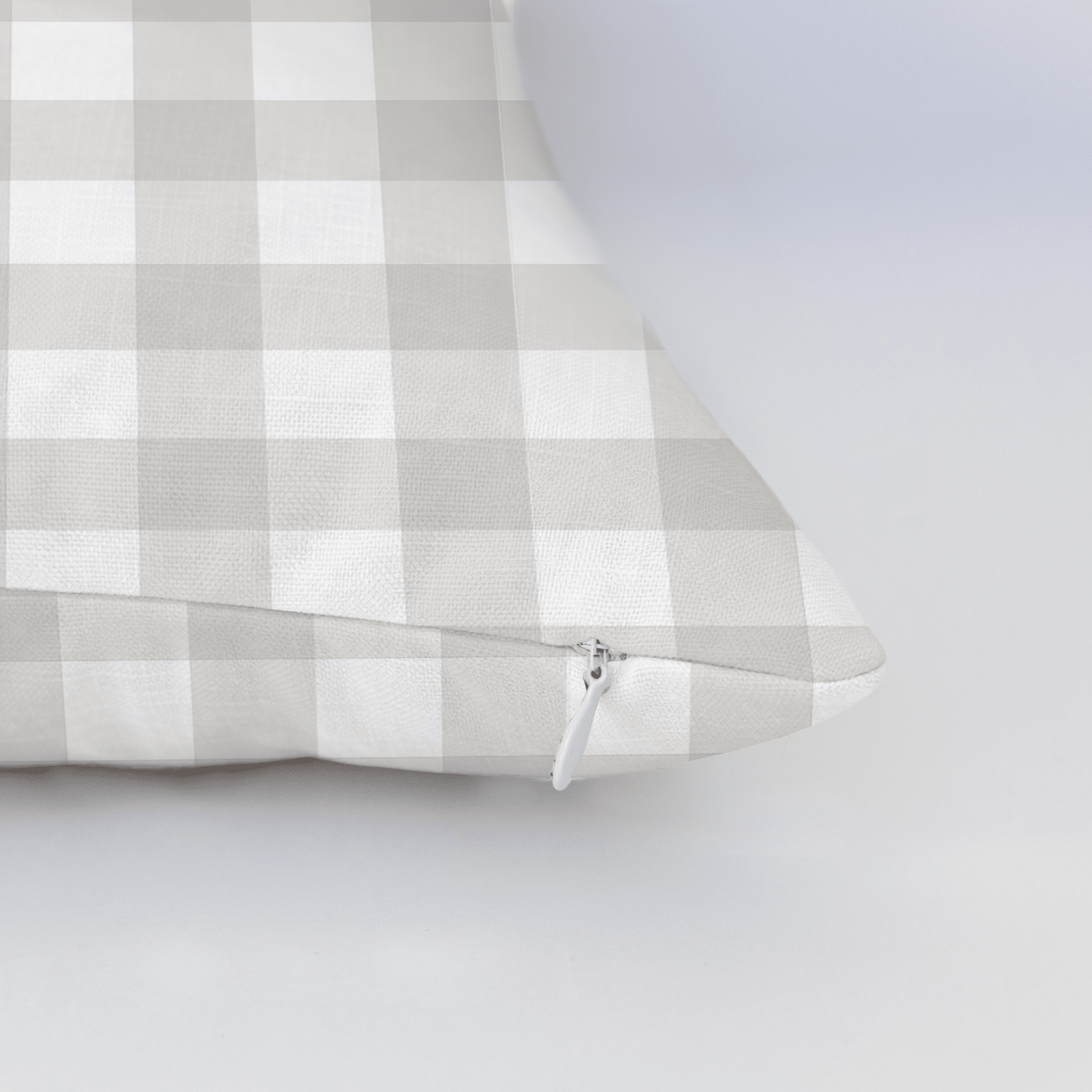 Pearl's Haven Fog Gingham Throw Pillow - Lemon Park