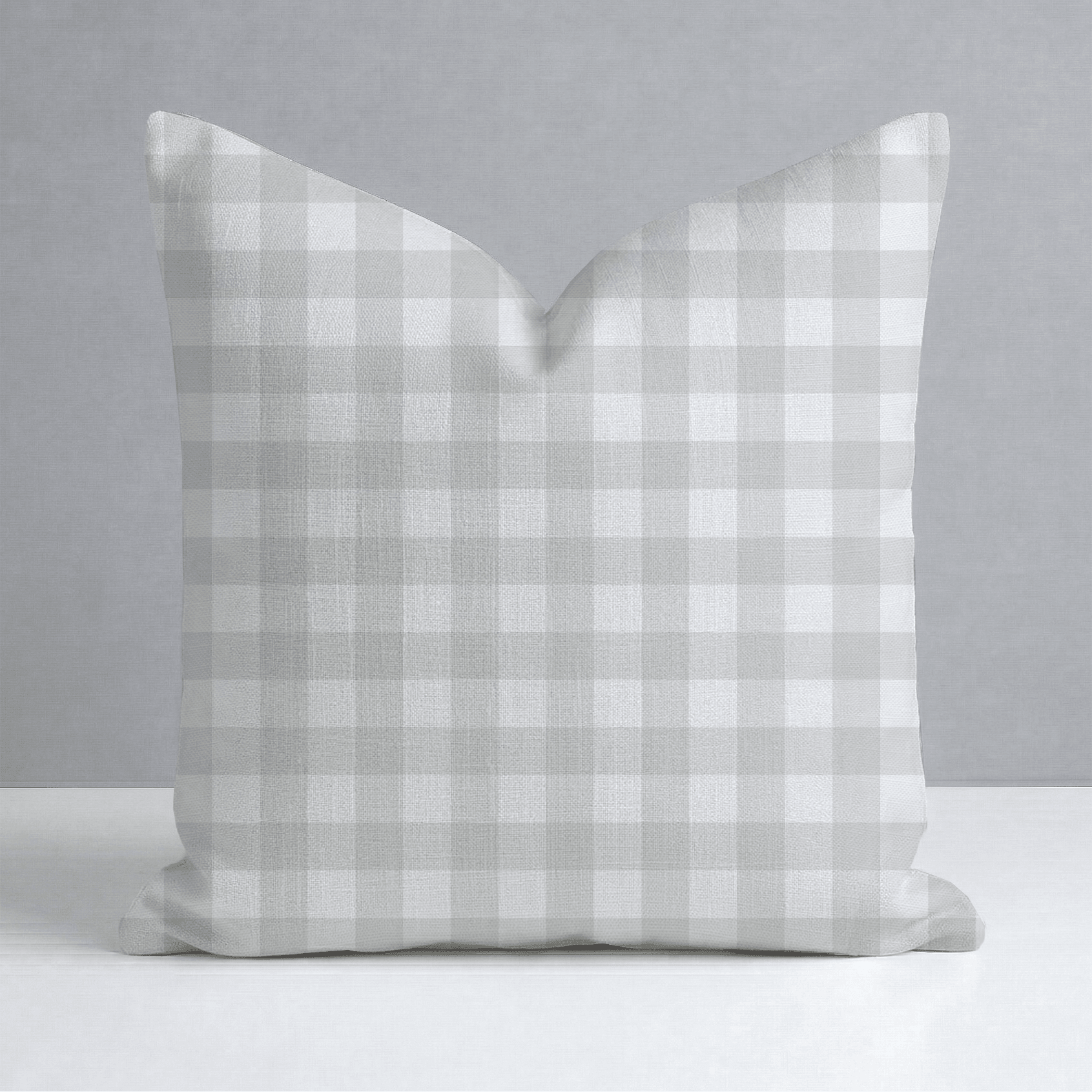 Pearl's Haven Fog Gingham Throw Pillow - Lemon Park
