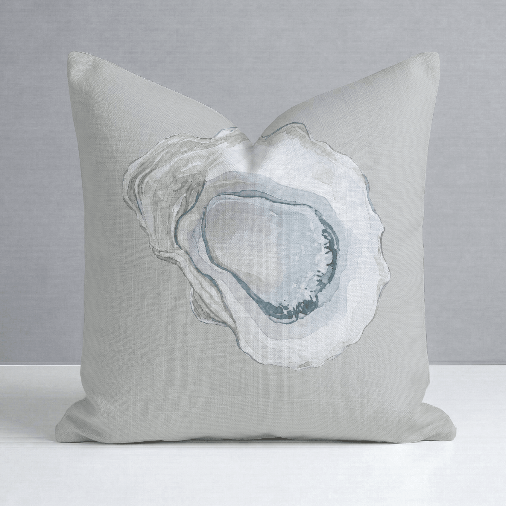 Pearl's Haven Fog Oyster Throw Pillow - Lemon Park