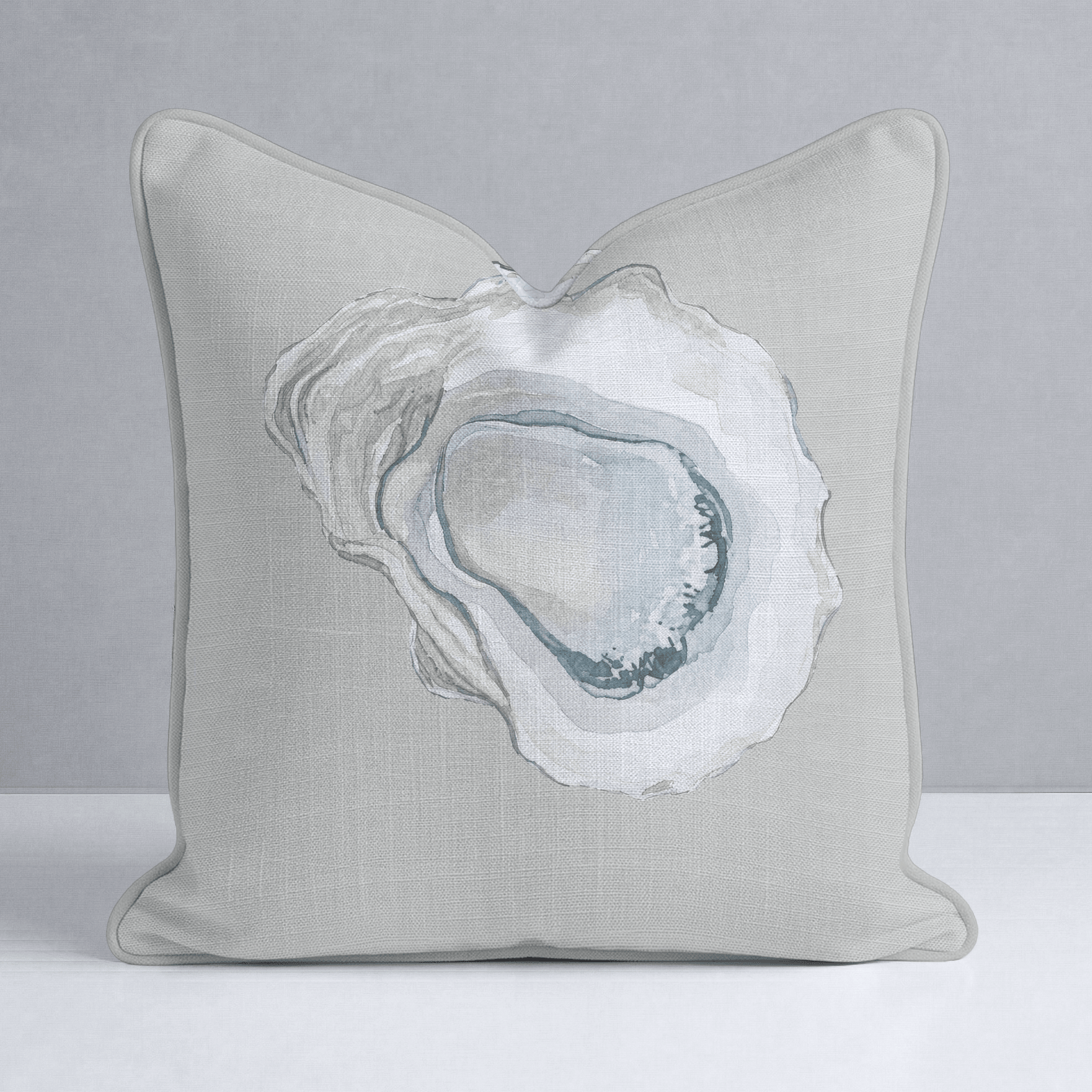 Pearl's Haven Fog Oyster Throw Pillow - Lemon Park