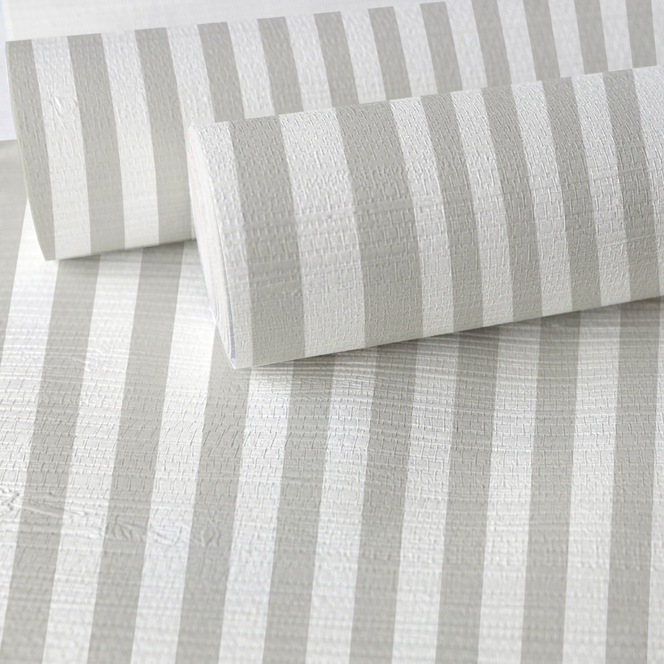Pearl's Haven Fog Stripes Faux Grasscloth Wallpaper