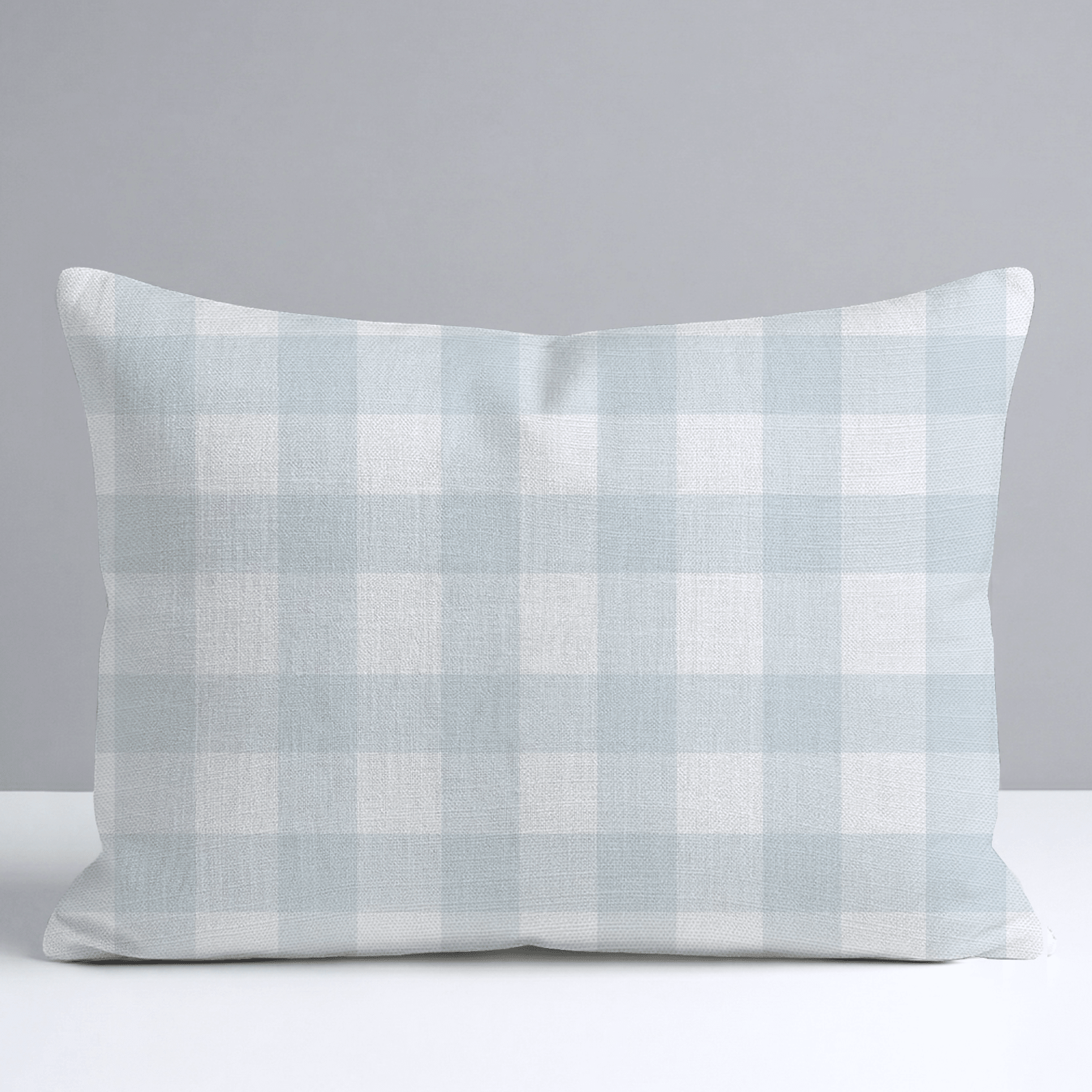 Pearl's Haven Spring Blue Gingham Throw Pillow - Lemon Park