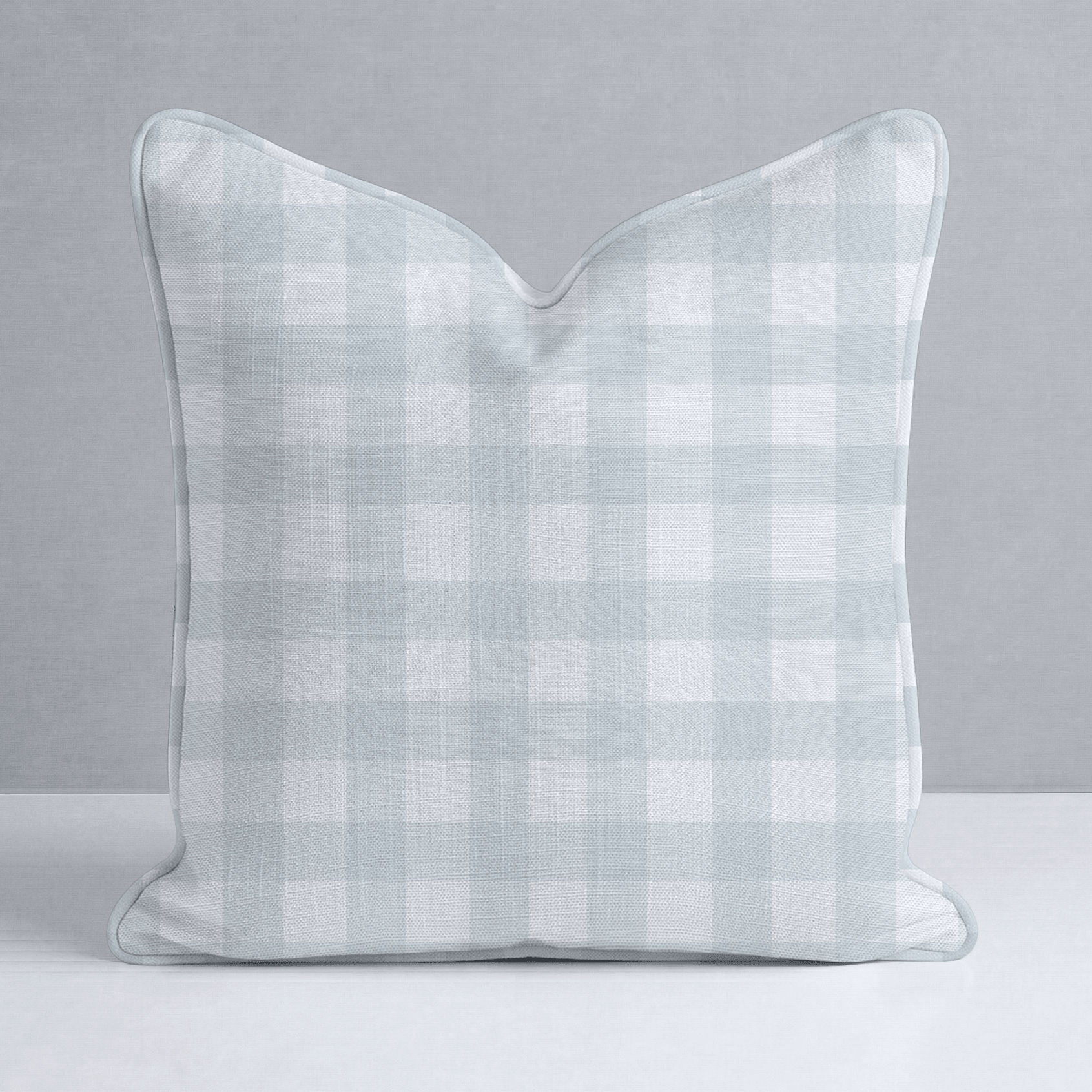 Pearl's Haven Spring Blue Gingham Throw Pillow - Lemon Park