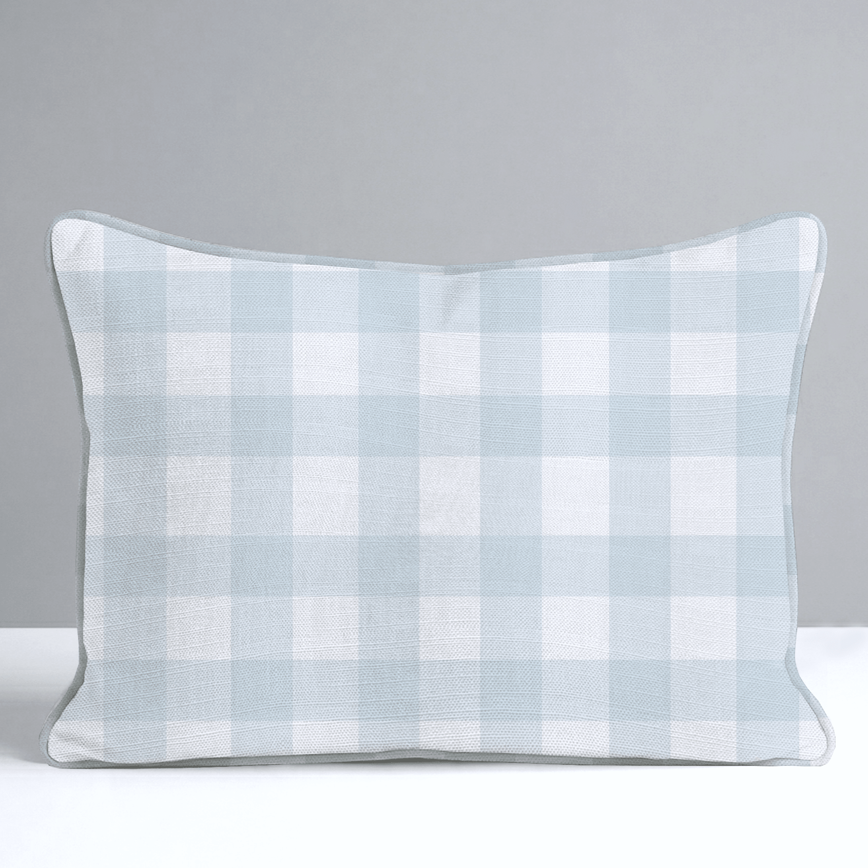 Pearl's Haven Spring Blue Gingham Throw Pillow - Lemon Park