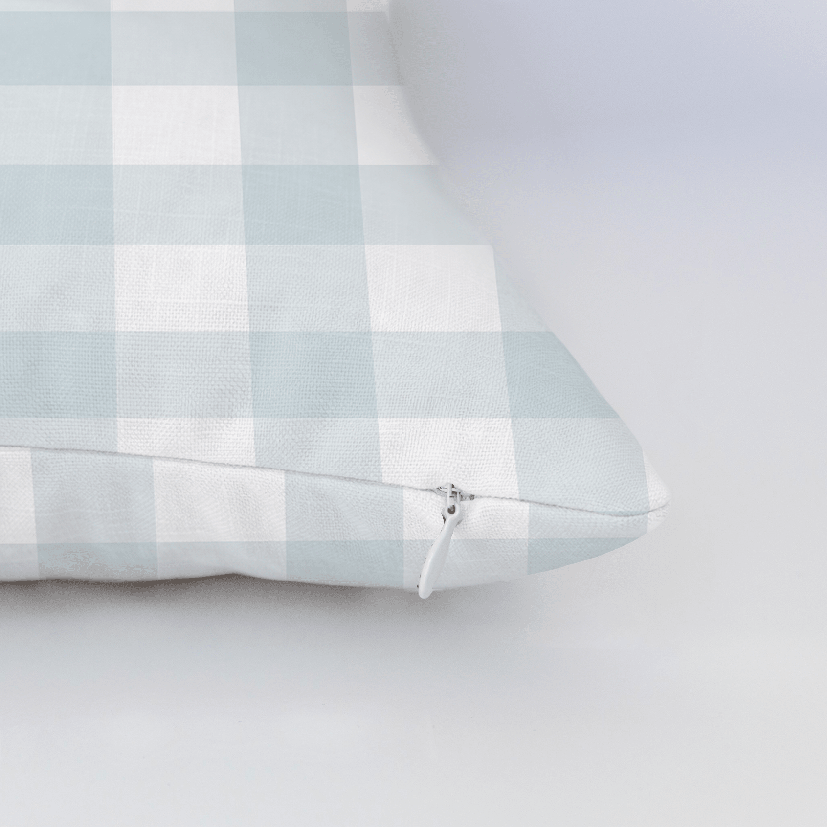 Pearl's Haven Spring Blue Gingham Throw Pillow - Lemon Park