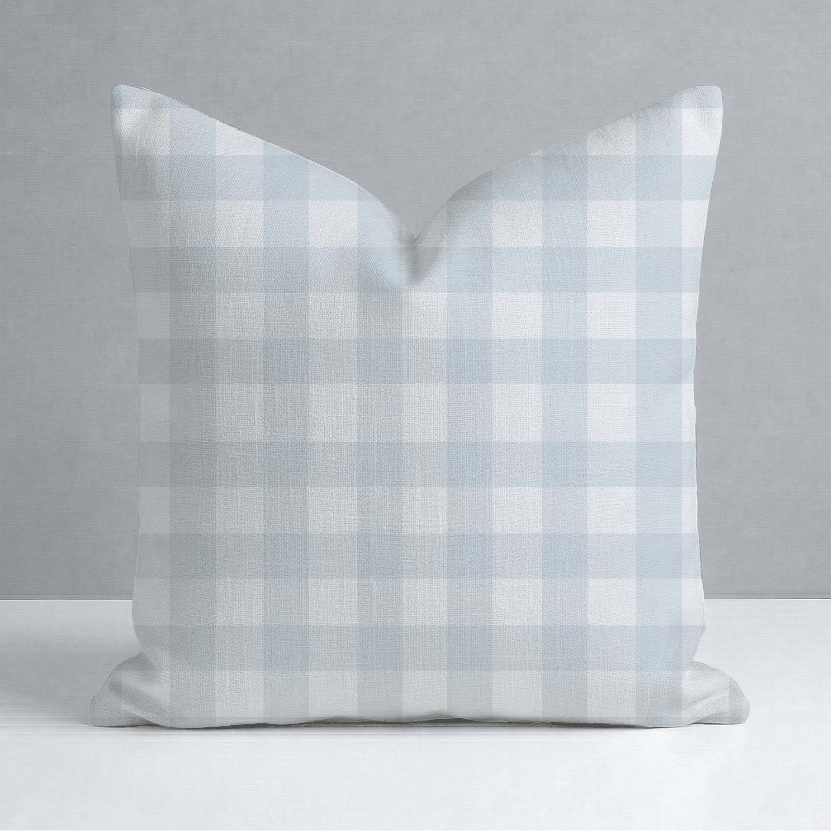 Pearl's Haven Spring Blue Gingham Throw Pillow - Lemon Park