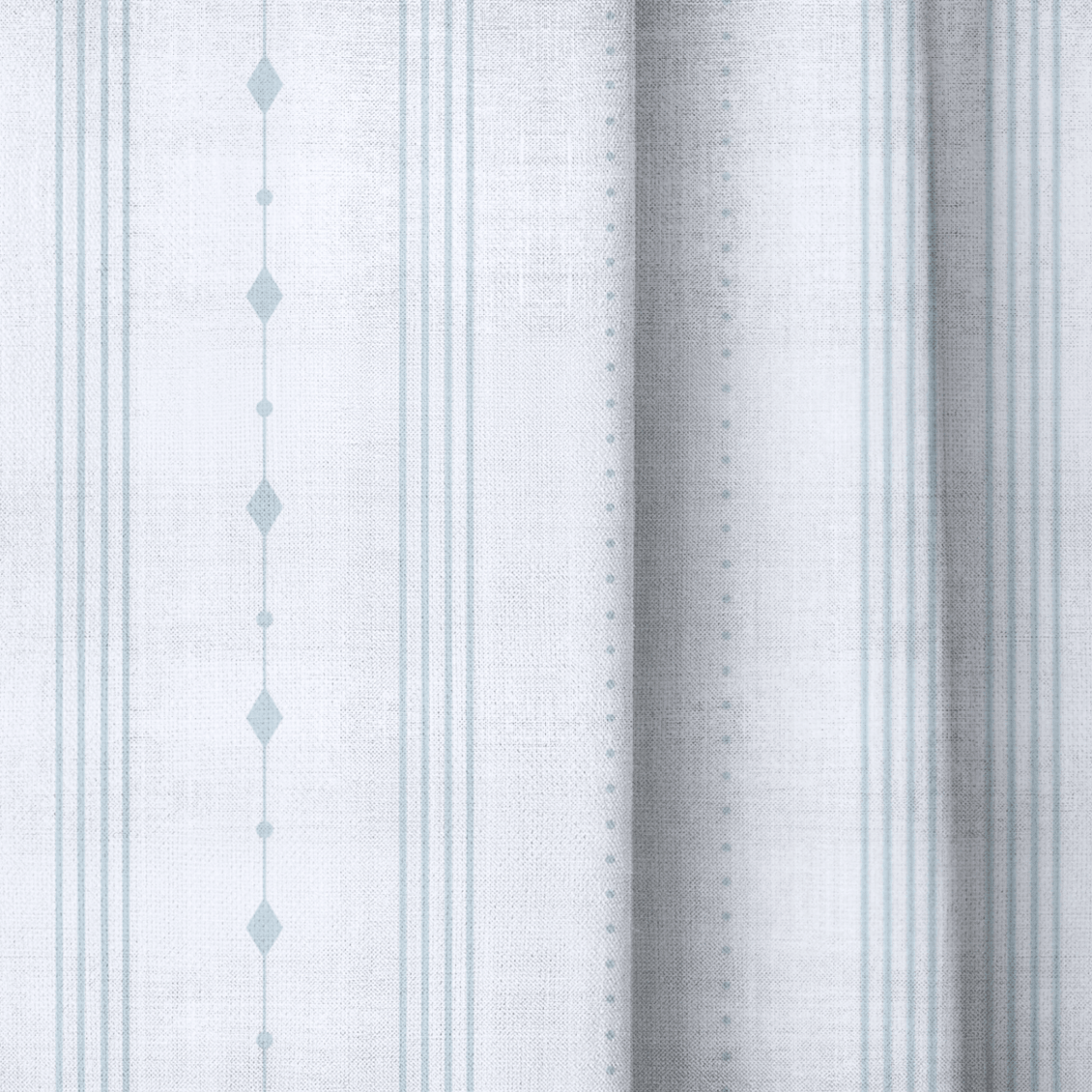 Pearl's Haven Spring Blue Stripes - Drapery - Lemon Park
