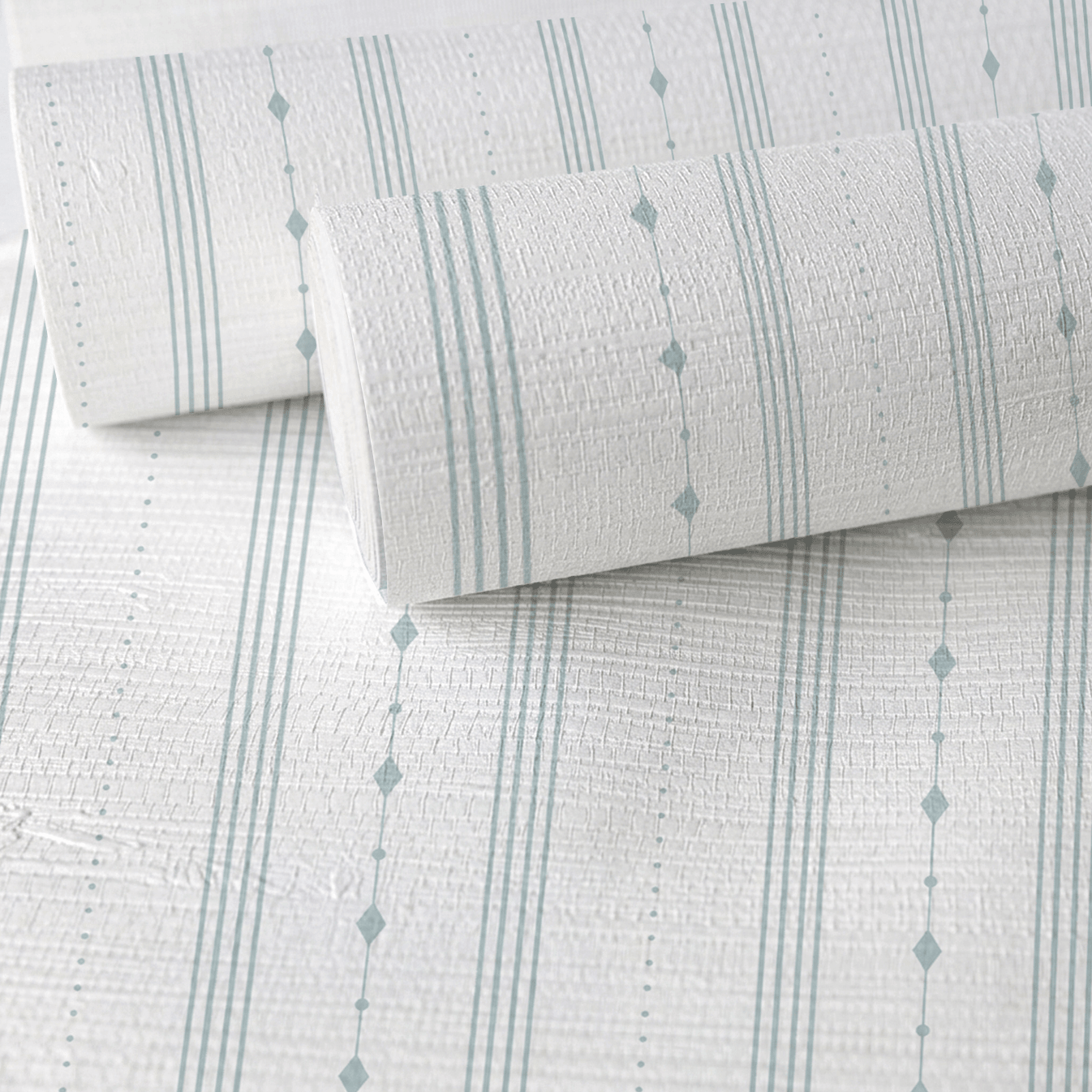 Pearl's Haven Spring Blue Stripes Faux Grasscloth Wallpaper - Lemon Park