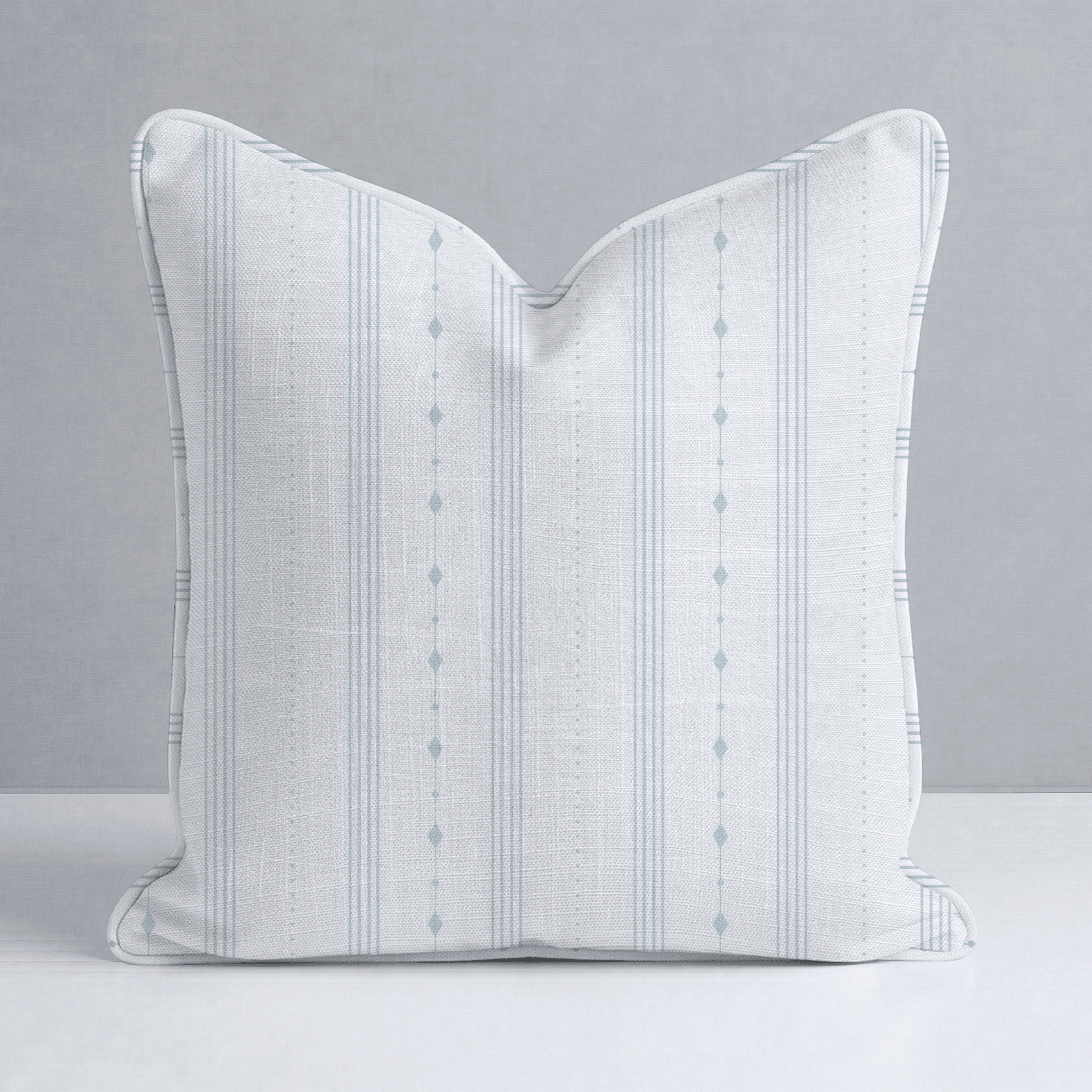 Pearl's Haven Spring Blue Stripes Throw Pillow - Lemon Park