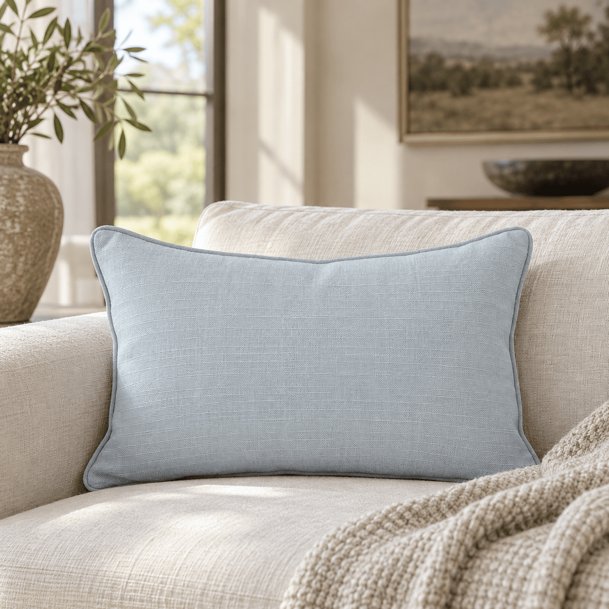 Pearl's Haven Spring Blue Throw Pillow - Lemon Park