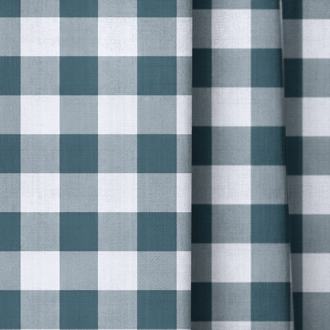 Pearl's Haven Teal Gingham - Drapery - Lemon Park