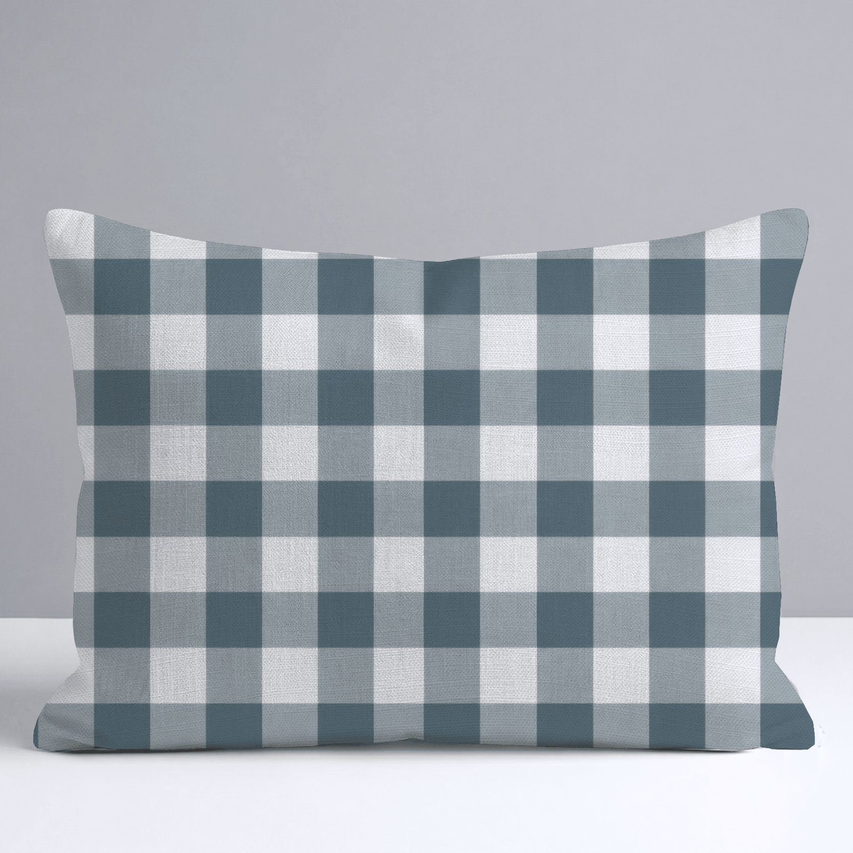 Pearl's Haven Teal Gingham Throw Pillow - Lemon Park