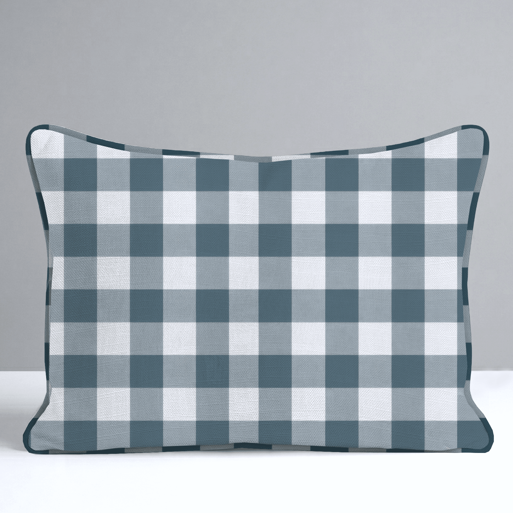 Pearl's Haven Teal Gingham Throw Pillow - Lemon Park